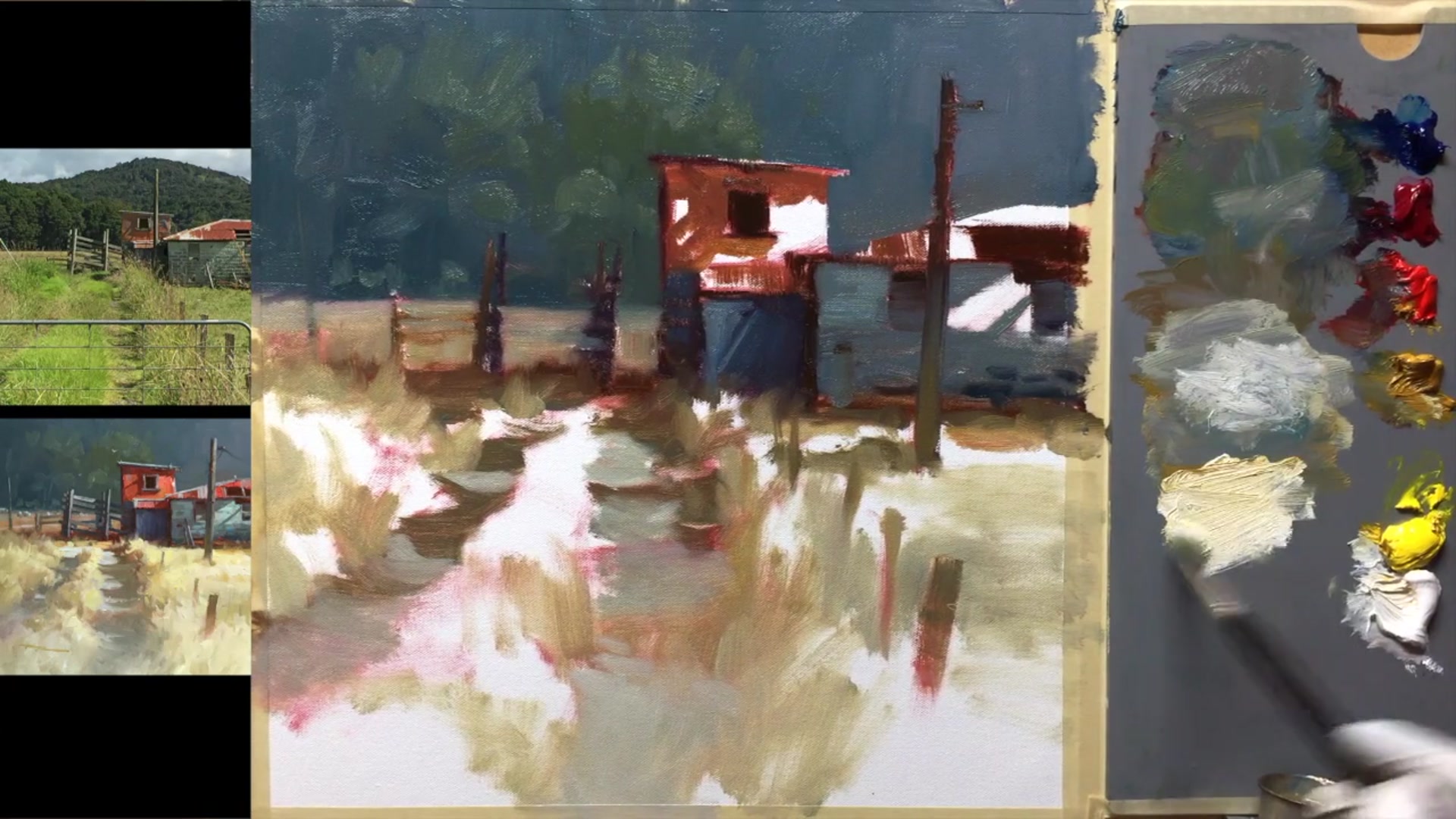 Step 12 — Grass Light and Detail (video frame from the lesson)