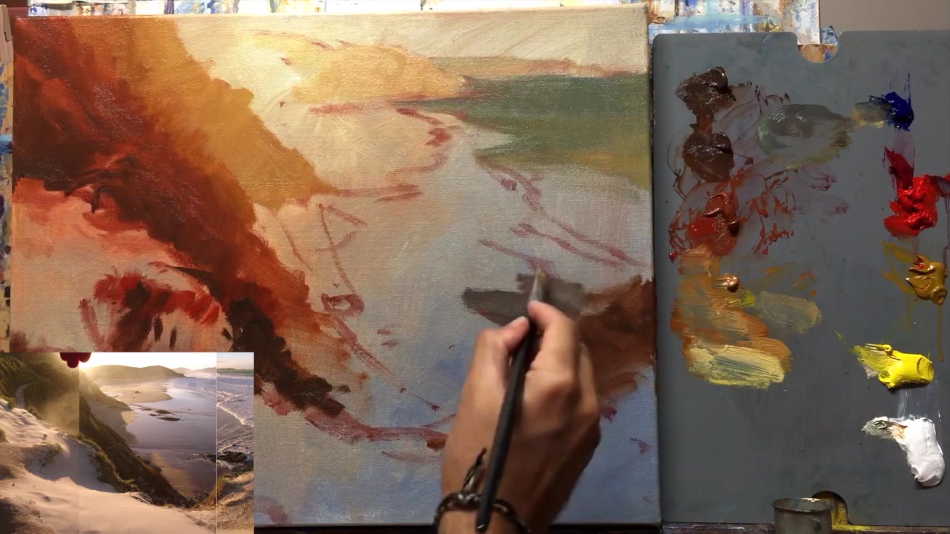 Step 10 — Color and value considerations (video frame from the lesson)