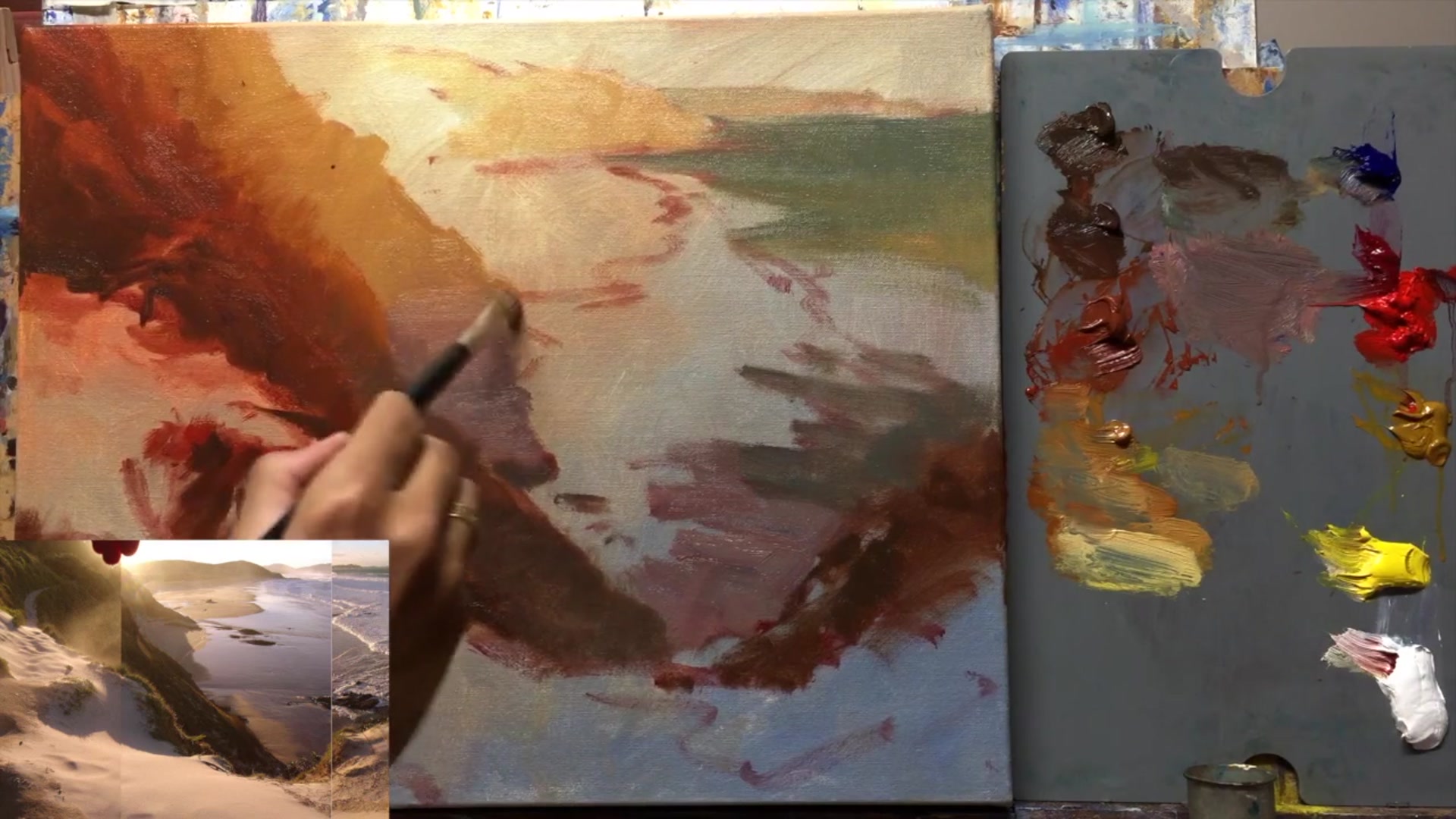 Step 11 — Adjusting colors for light and distance (video frame from the lesson)