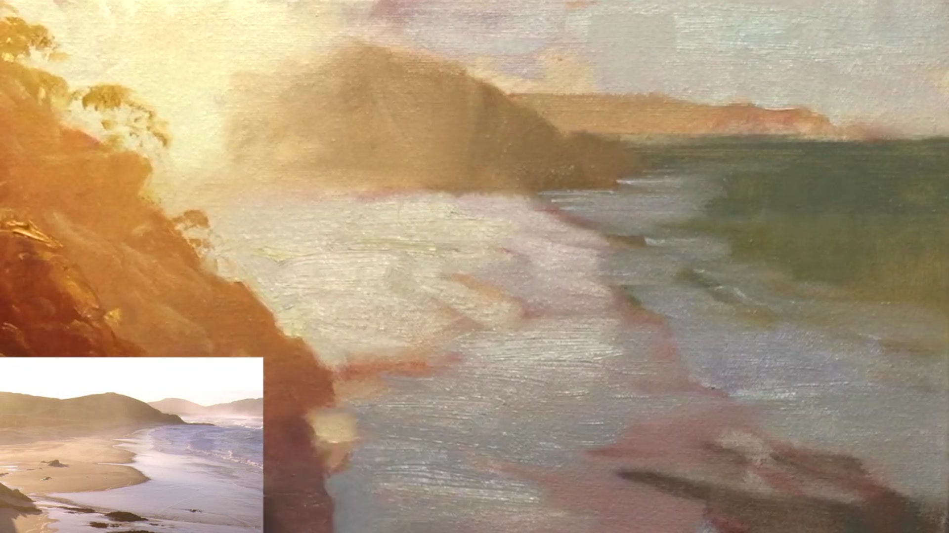 Step 26 — Adding clouds and background details (video frame from the lesson)