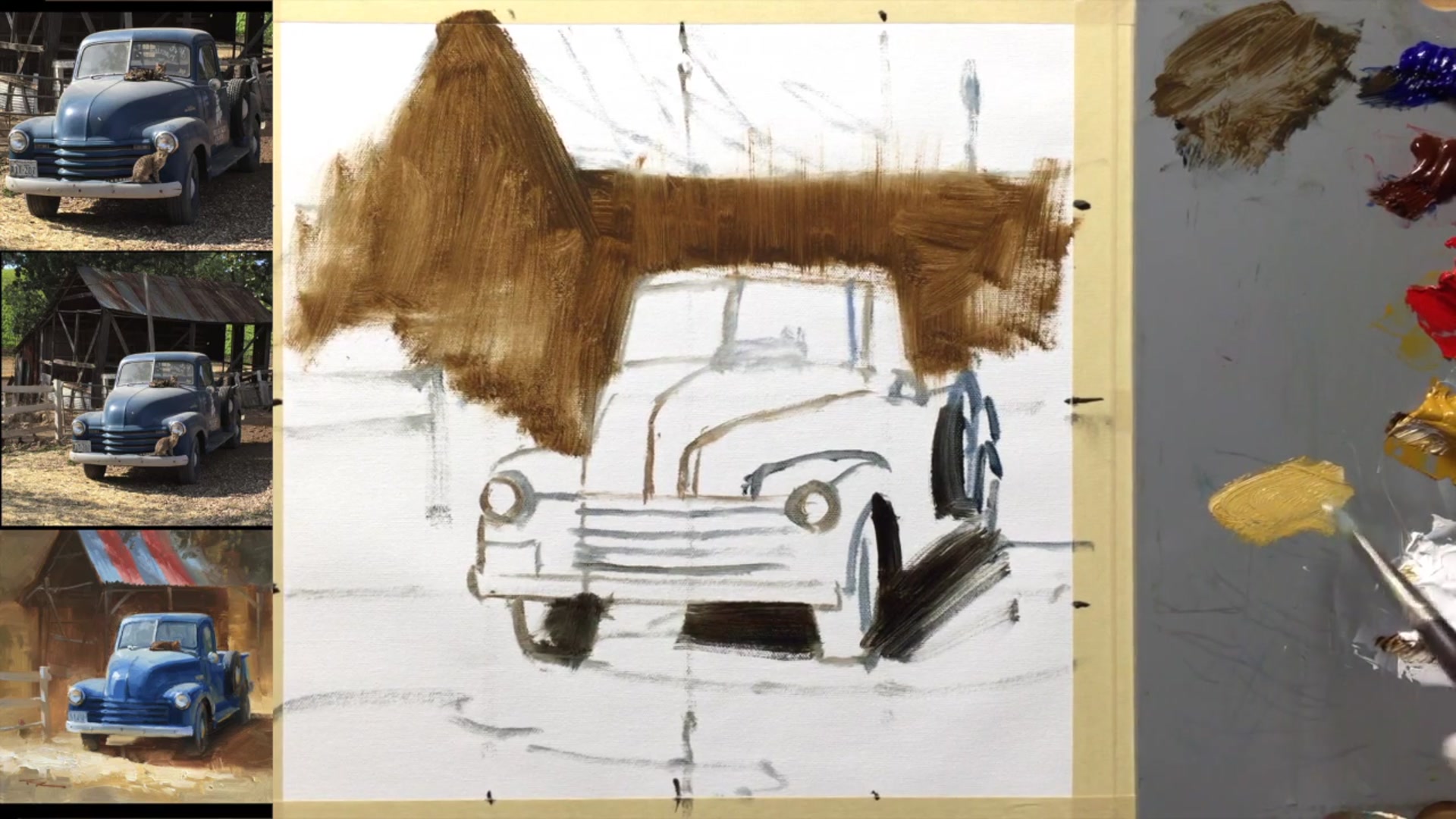 Step 5 — Establishing Lightest Lights (video frame from the lesson)