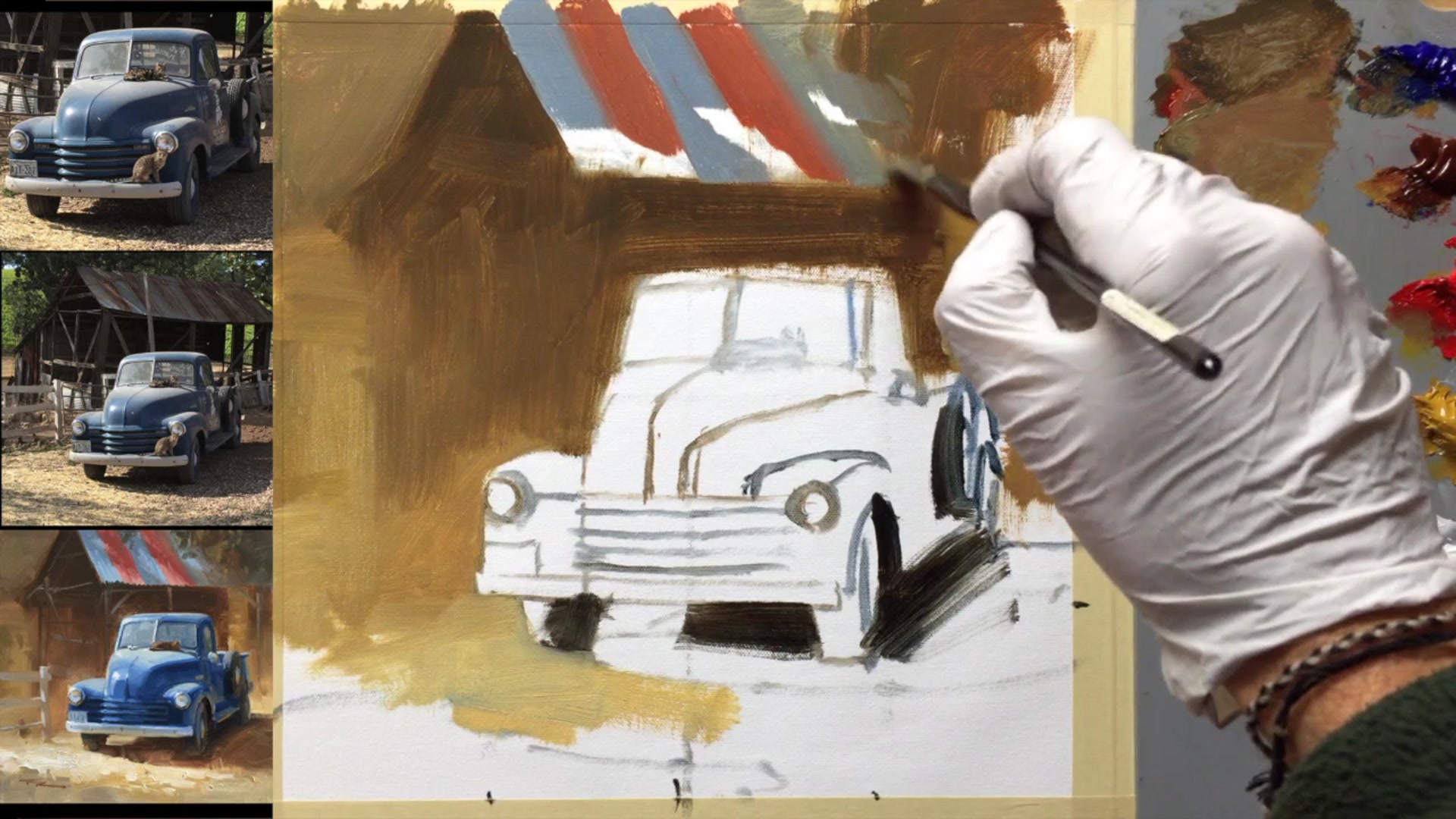 Step 12 — Detailing Shadows and Tires (video frame from the lesson)