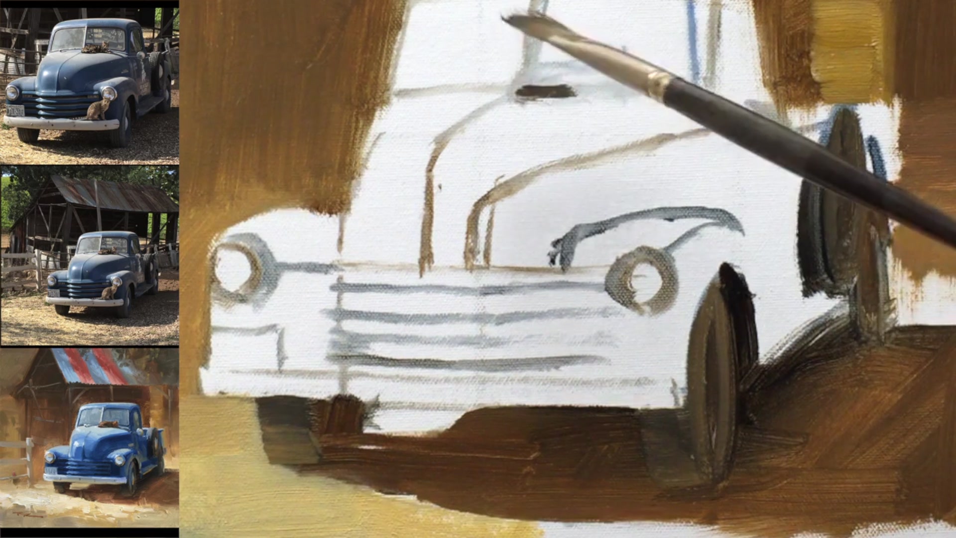 Step 13 — Adding Fine Lines and Cat (video frame from the lesson)