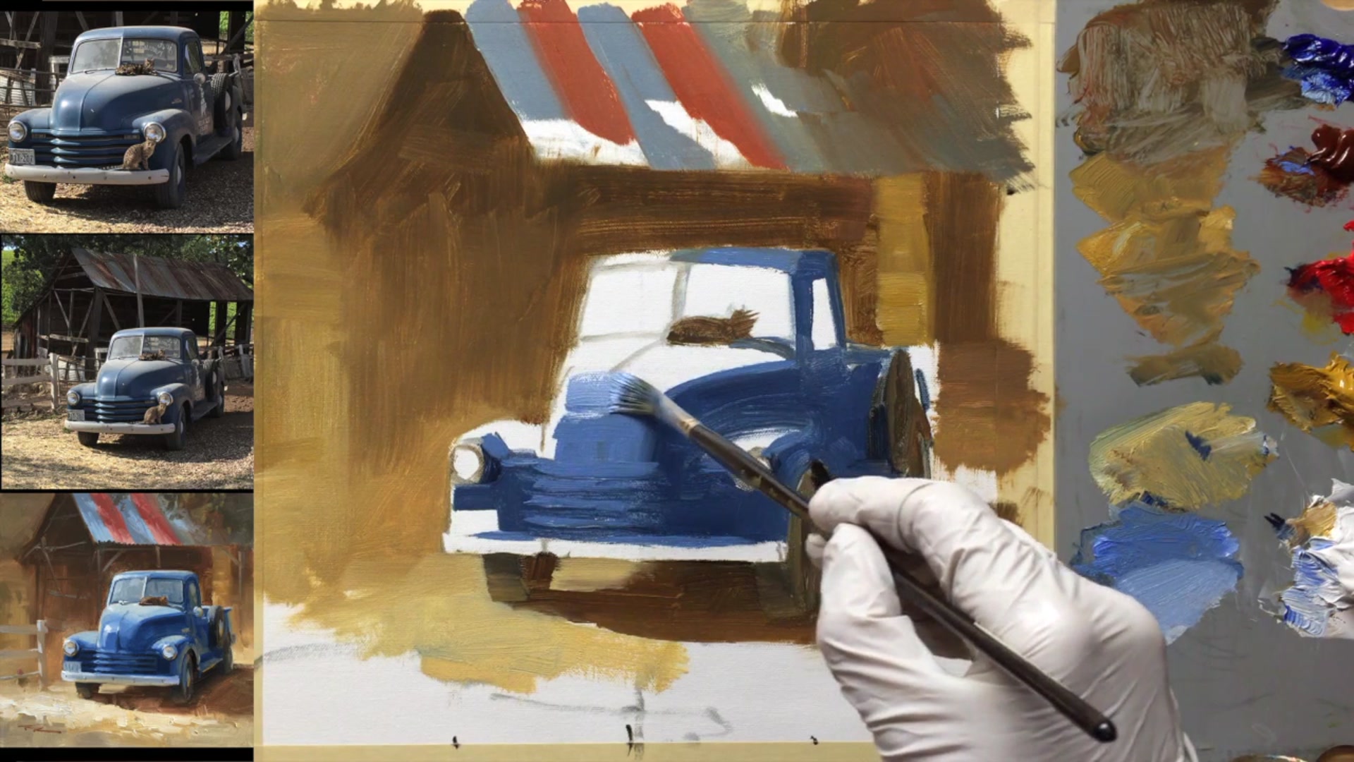 Step 15 — Blending and Curving on the Truck (video frame from the lesson)