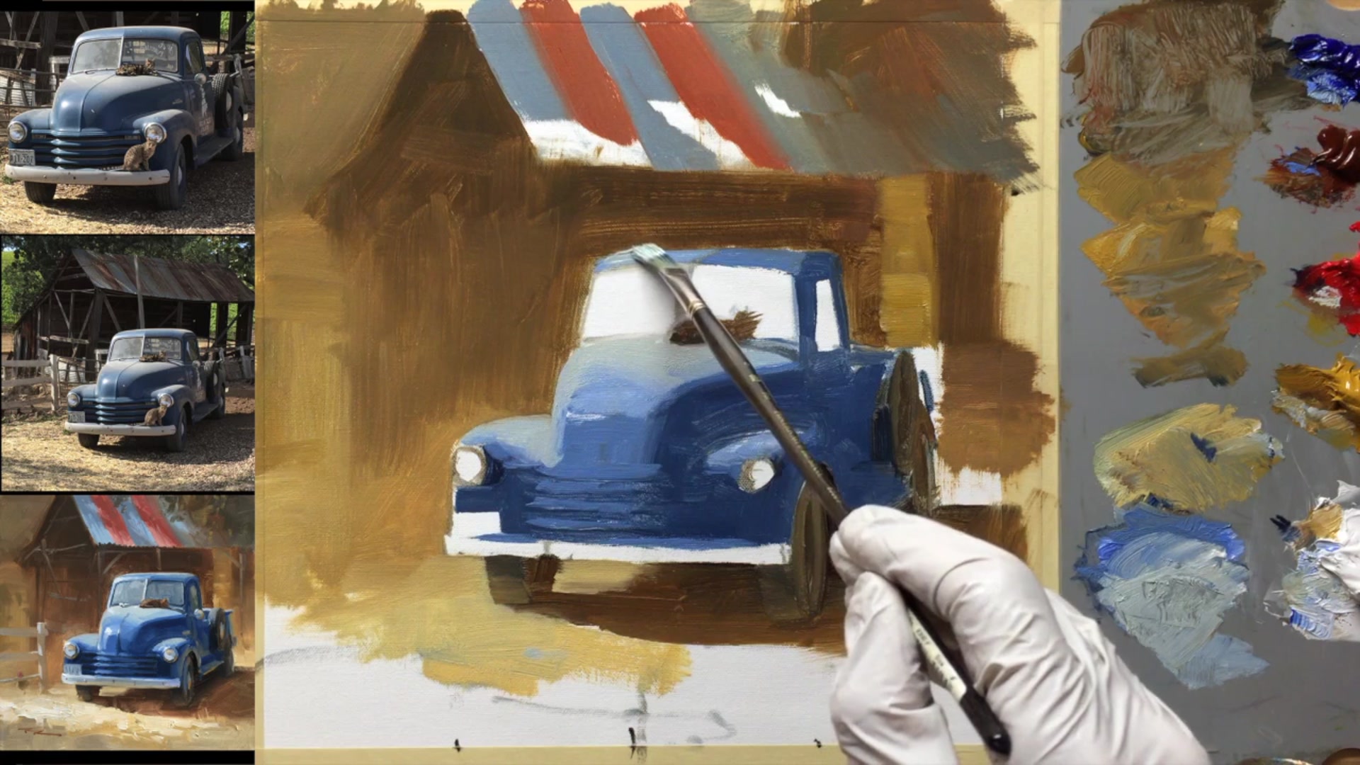 Step 17 — Planning Brushstrokes (video frame from the lesson)