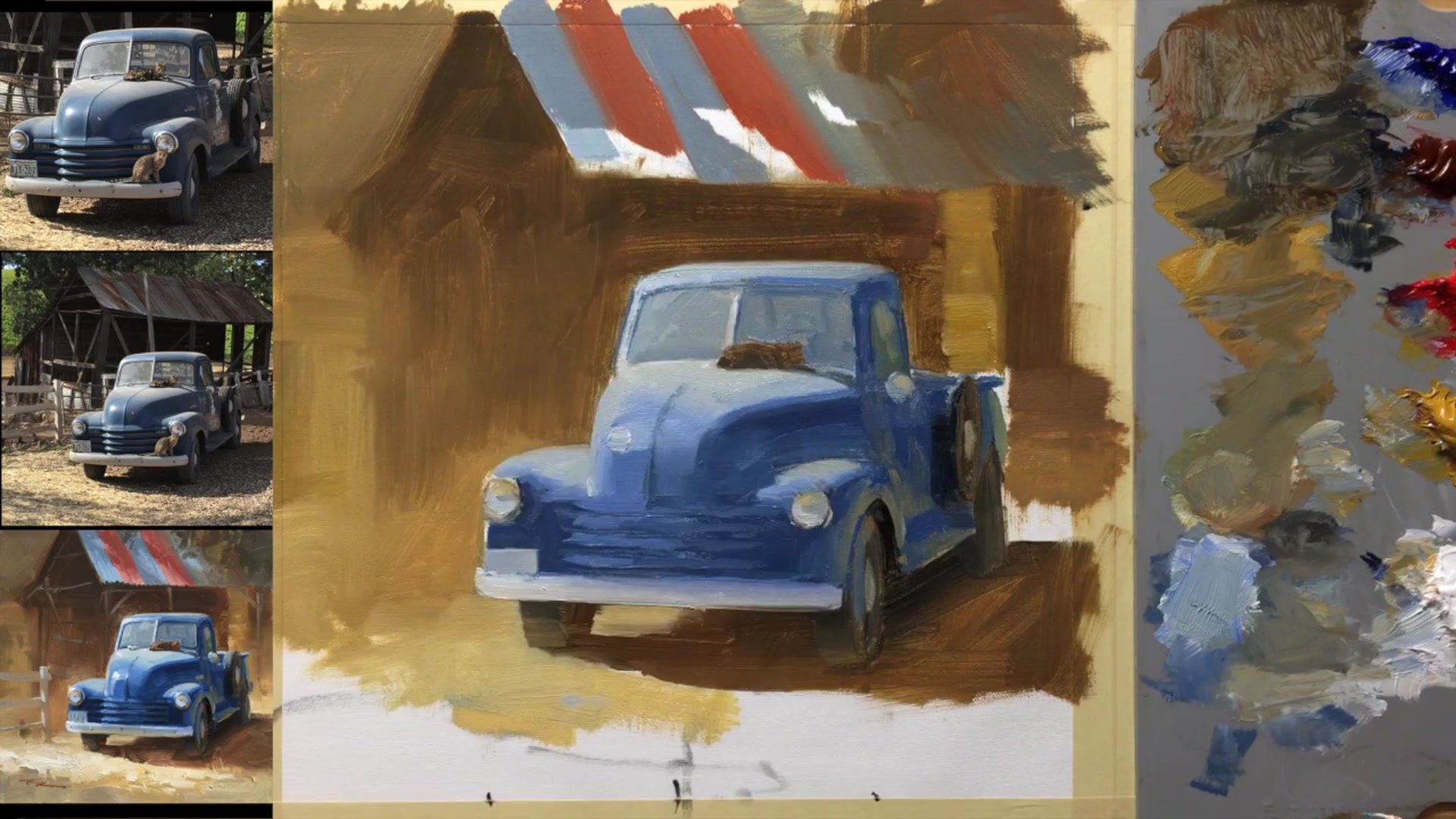 Step 21 — Dappled Light and Color Relationships (video frame from the lesson)