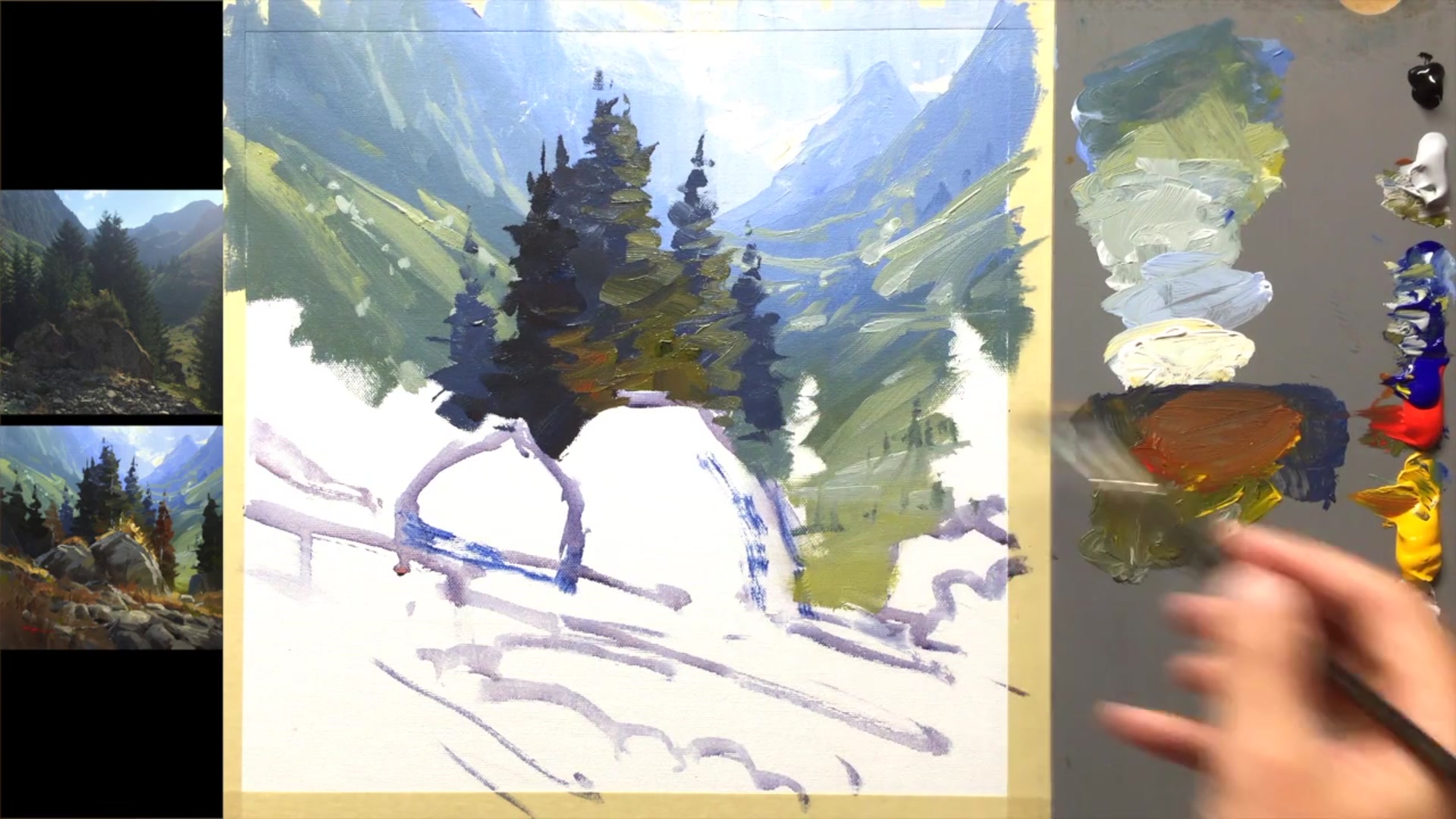 Step 11 — Adding Color Variations to Trees (video frame from the lesson)