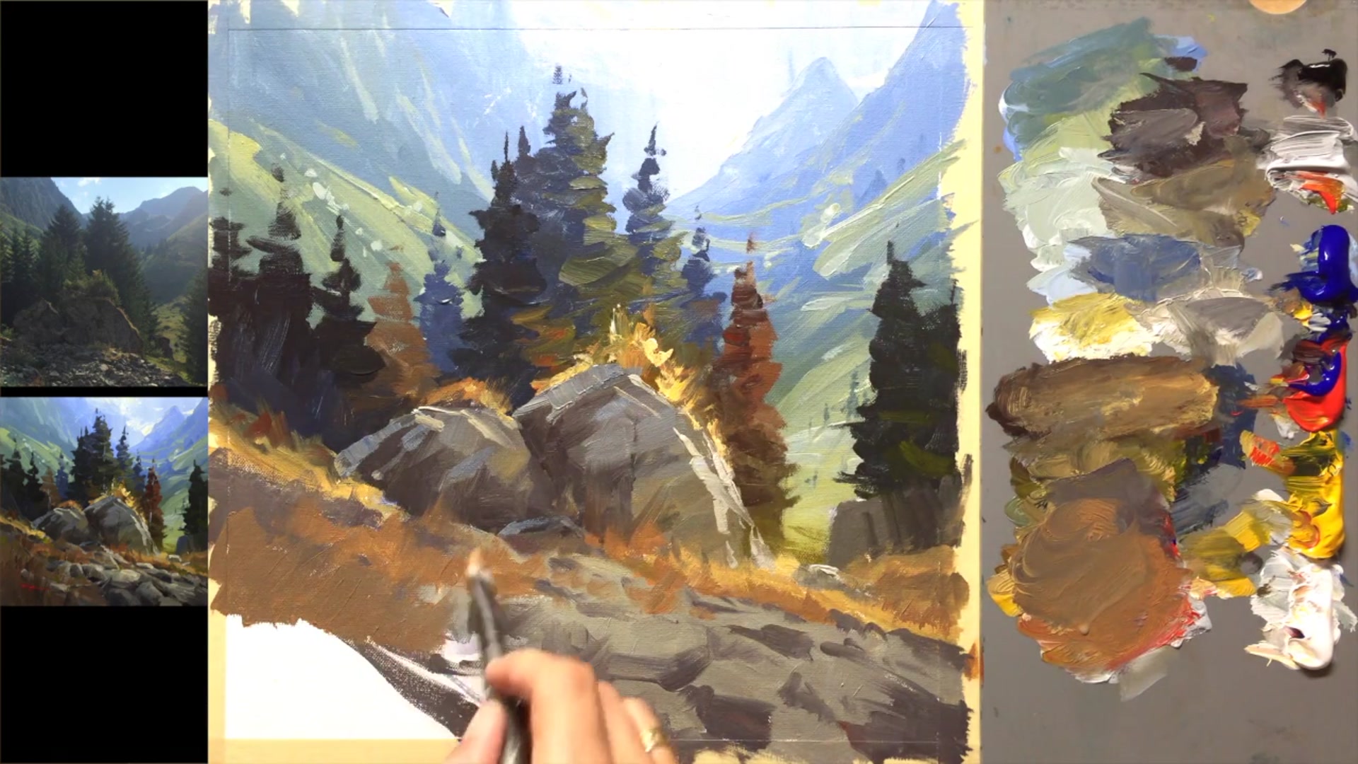 Step 17 — Foreground Details and Highlights (video frame from the lesson)