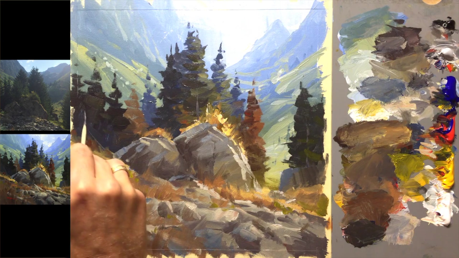 Step 19 — Adding Final Details to Rocks (video frame from the lesson)