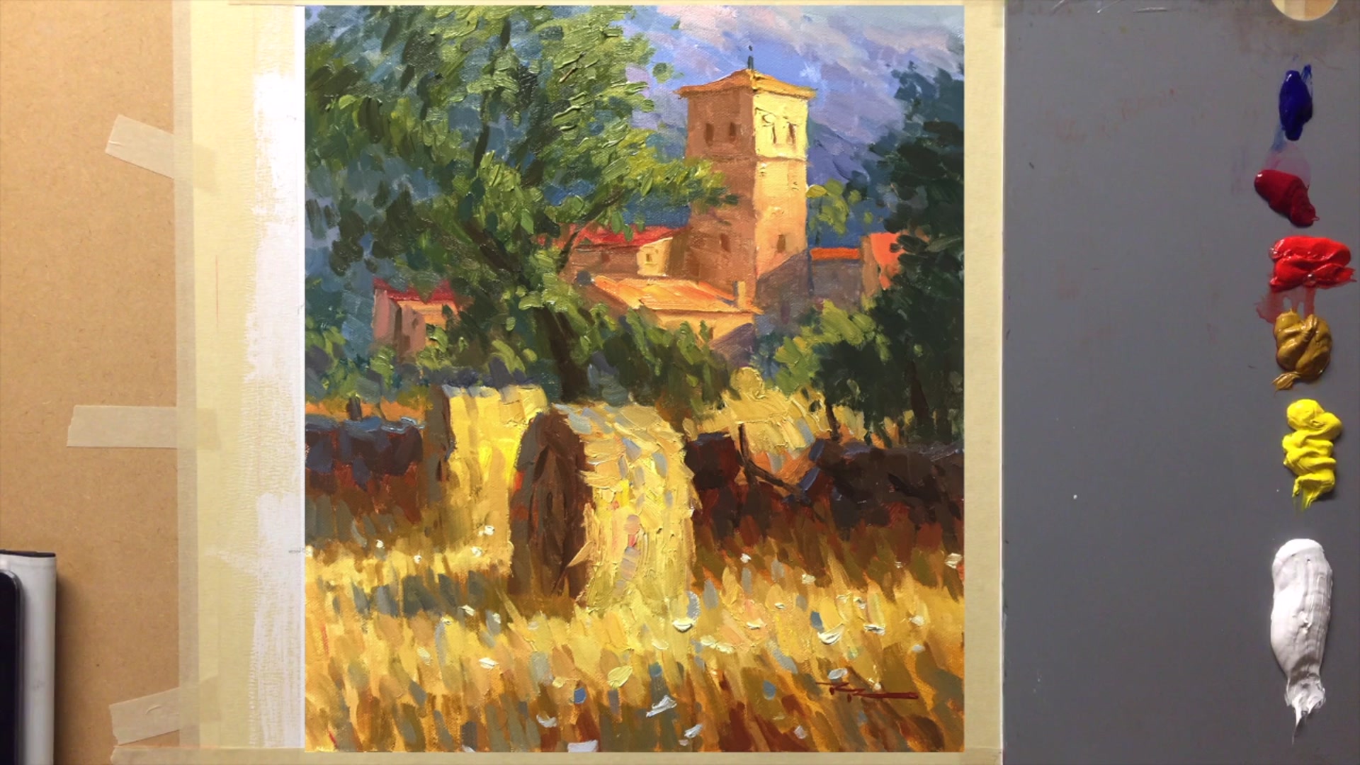 Step 6 — Blocking in Darks (video frame from the lesson)