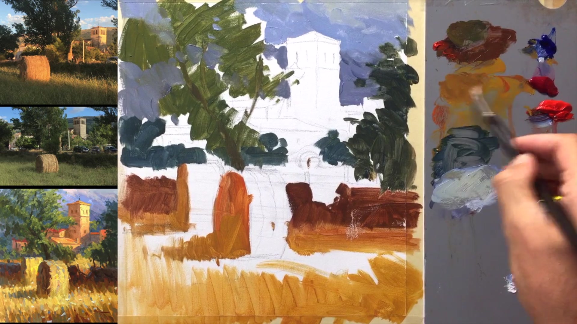 Step 11 — Shadow Side of the Tower (video frame from the lesson)
