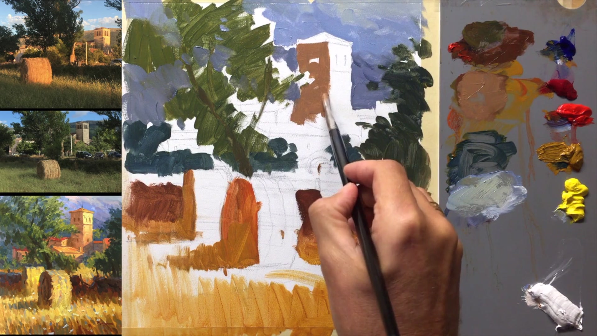 Step 12 — Building Shadows and Reflected Light (video frame from the lesson)