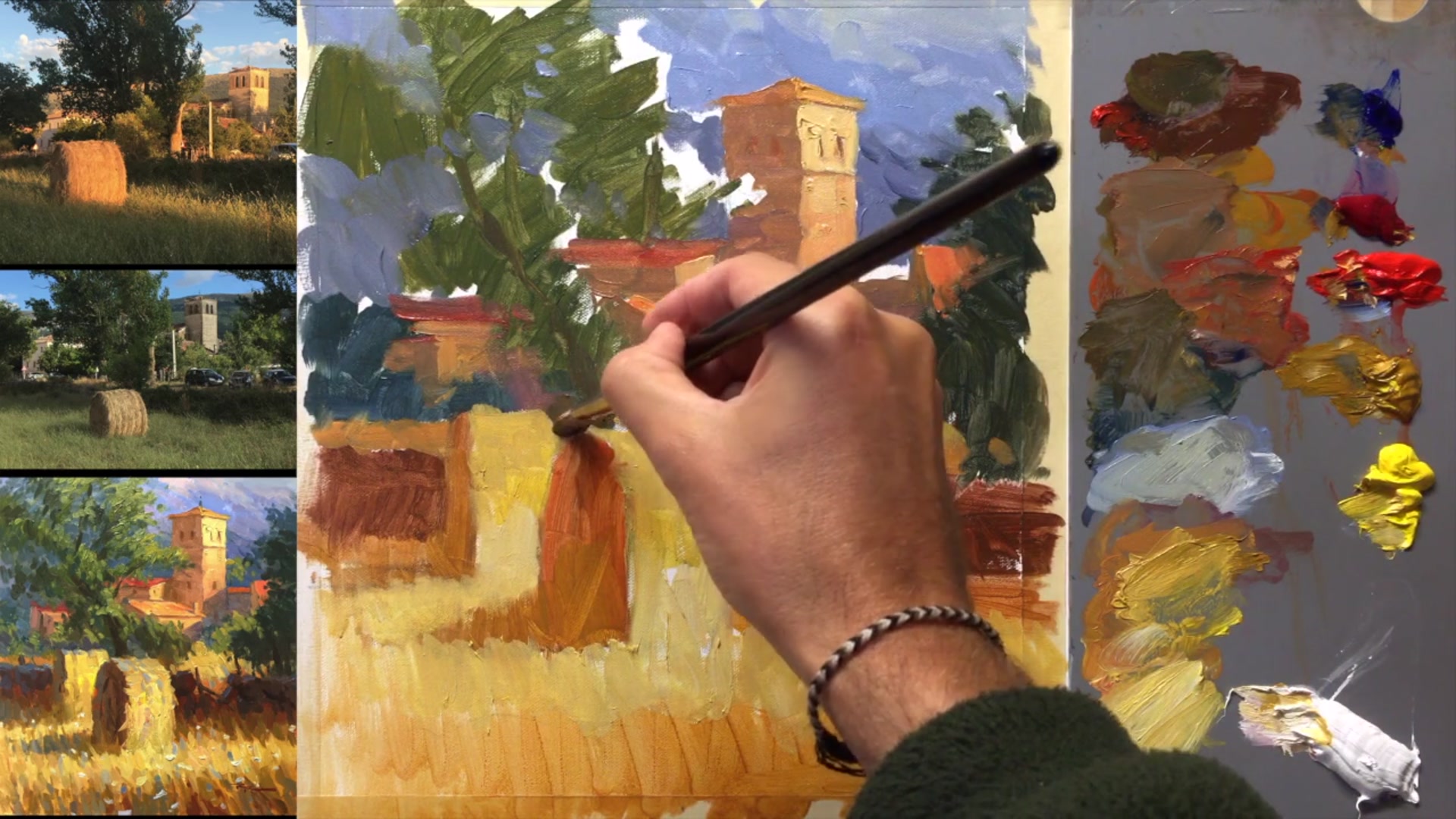 Step 17 — Tree Mid-tones and Form (video frame from the lesson)
