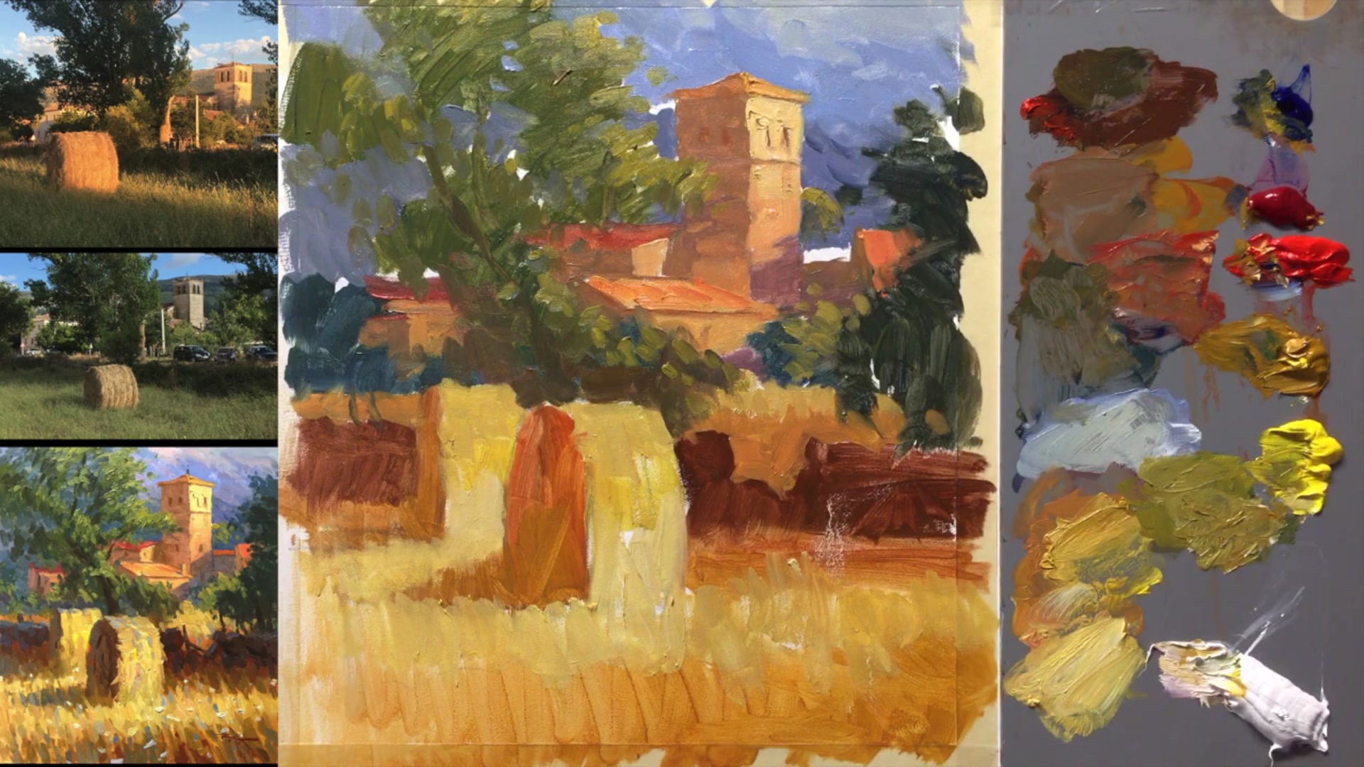 Step 19 — Chunky Brush Strokes Technique (video frame from the lesson)
