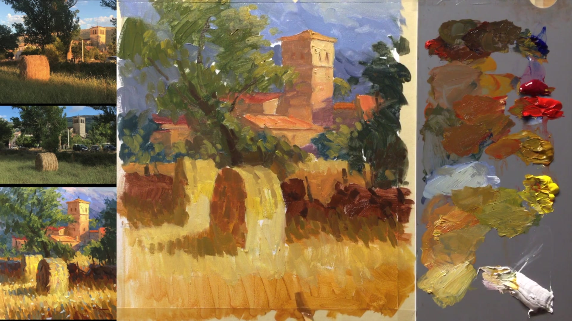 Step 23 — Grass and Light Contrast (video frame from the lesson)