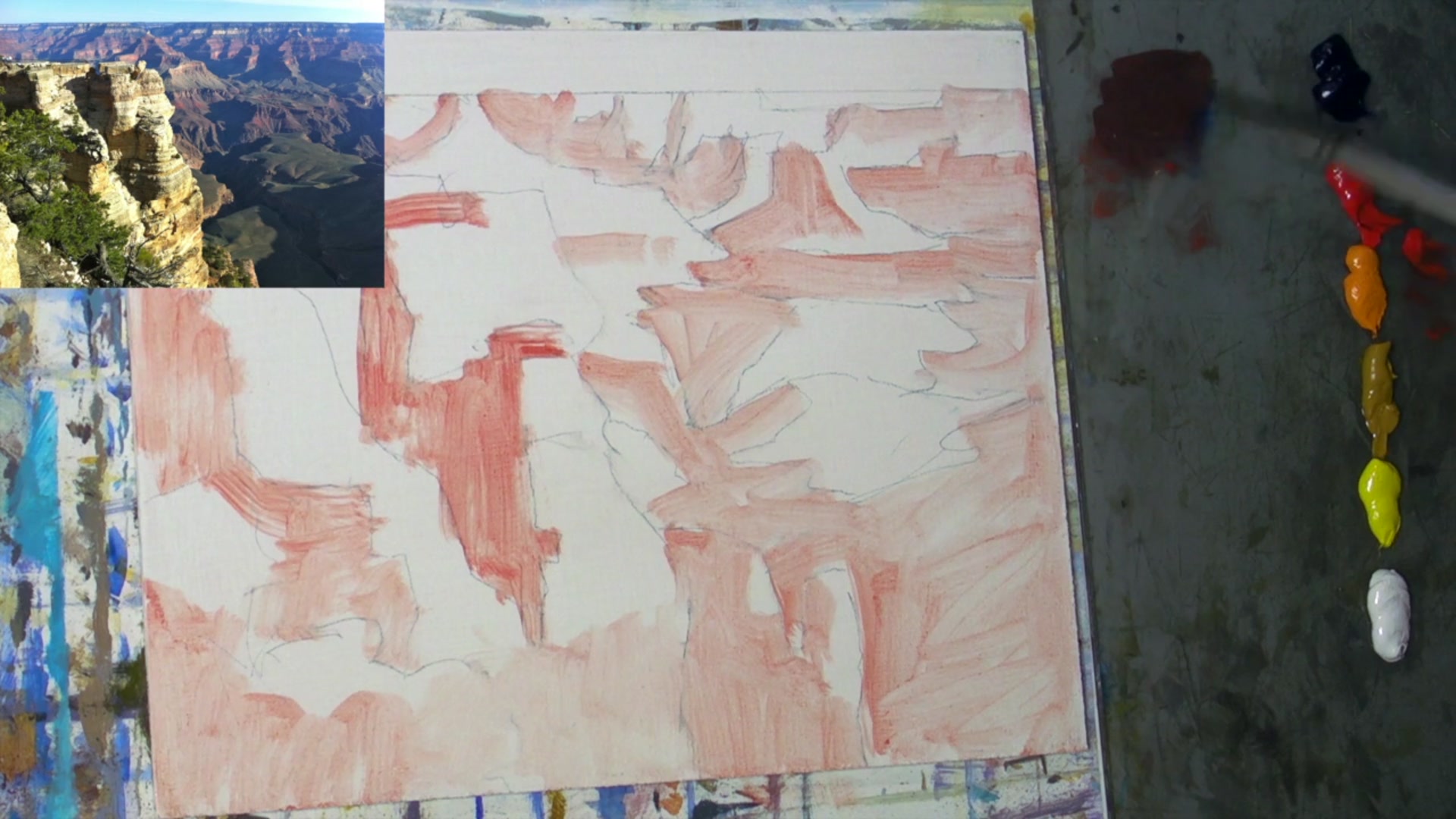 Step 5 — Foreground Rock Colors and Temperature (video frame from the lesson)