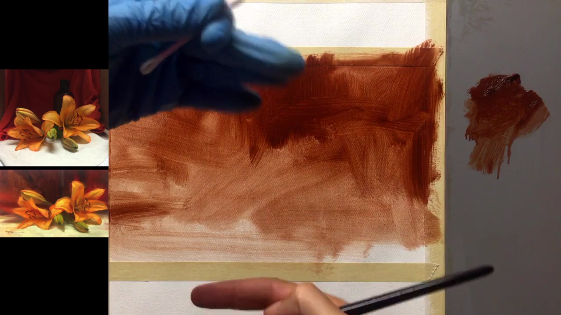 Step 3 — Drawing and Wiping Technique (video frame from the lesson)