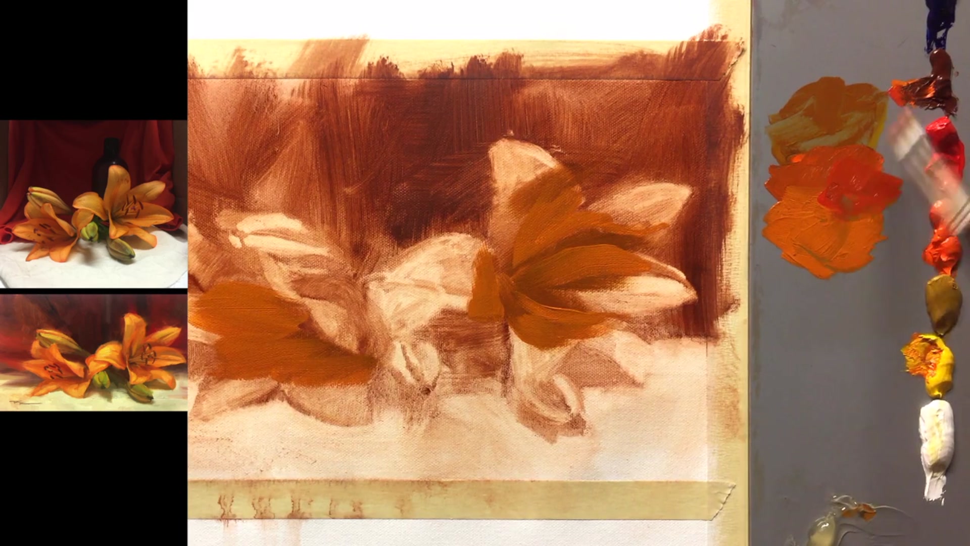 Step 10 — Mixing Colors for Halftones (video frame from the lesson)