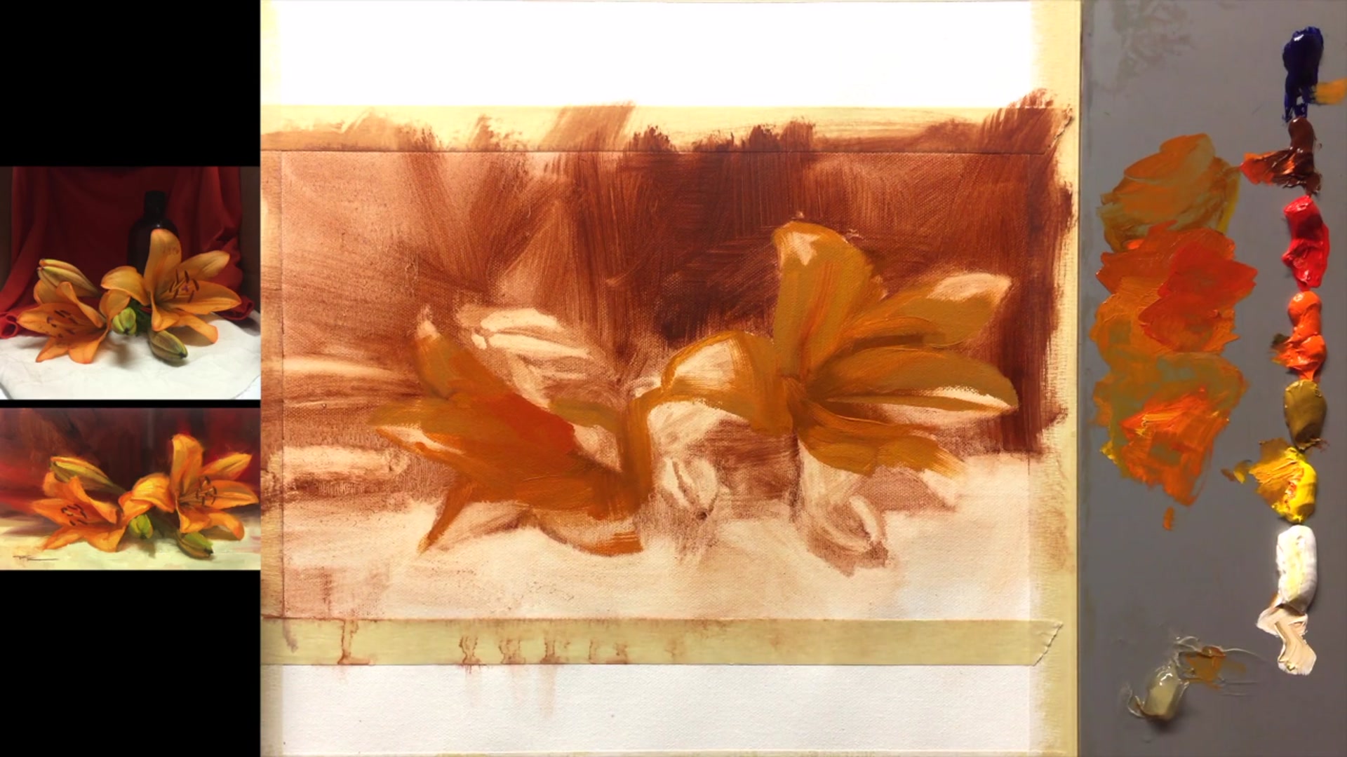 Step 13 — Painting Lights and Highlights (video frame from the lesson)