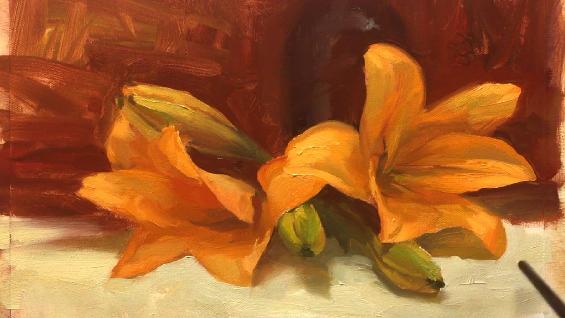 Step 16 — Improving Details and Accents (video frame from the lesson)