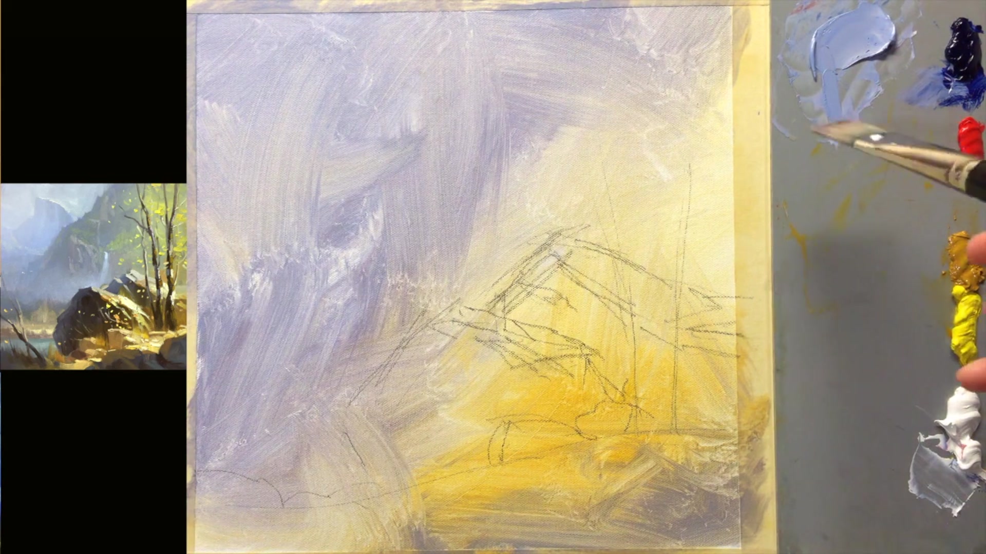Step 6 — Background Color Blocking (video frame from the lesson)