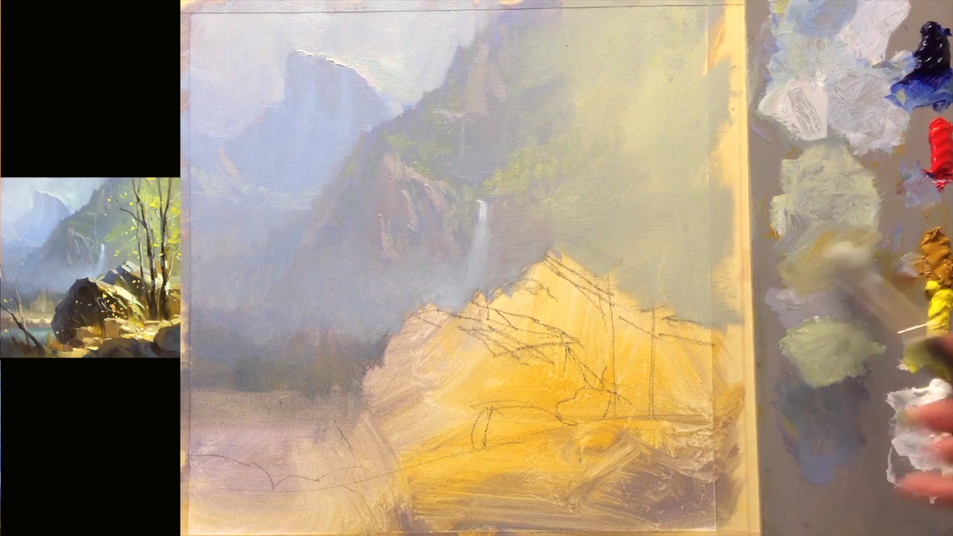 Step 13 — Background Completion (video frame from the lesson)