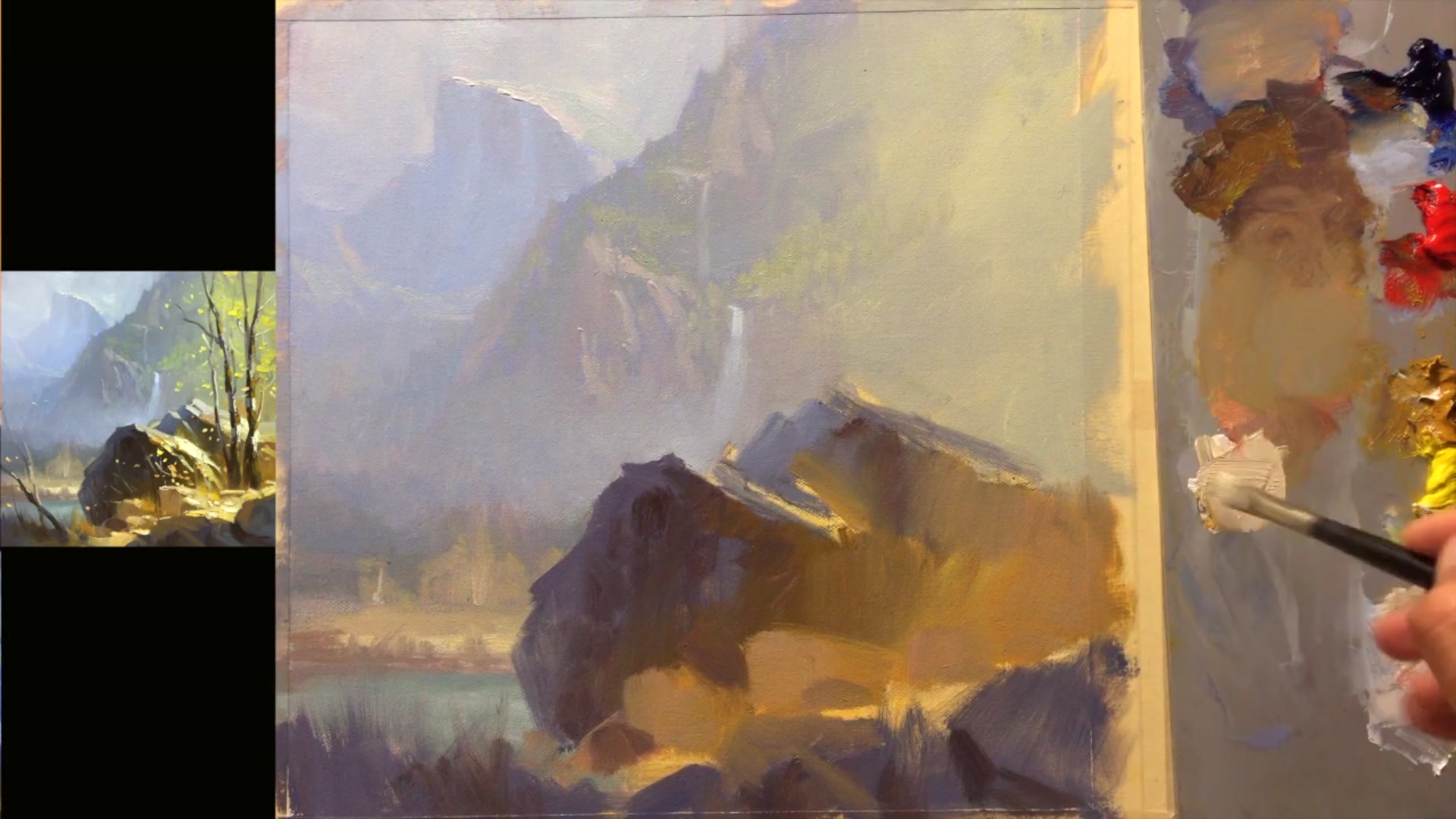 Step 15 — Foreground Trees and Foliage (video frame from the lesson)