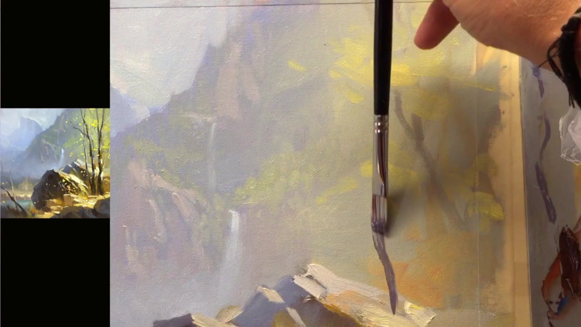 Step 17 — Tree Trunk Detailing (video frame from the lesson)
