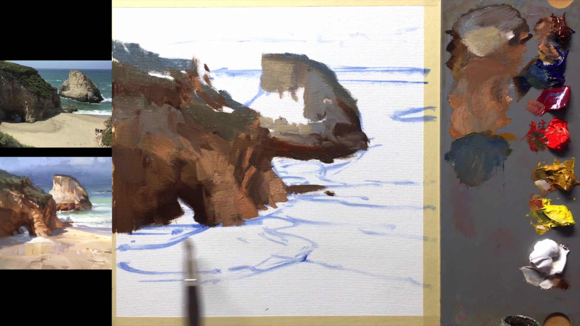 Step 7 — Shadow Details and Foam (video frame from the lesson)