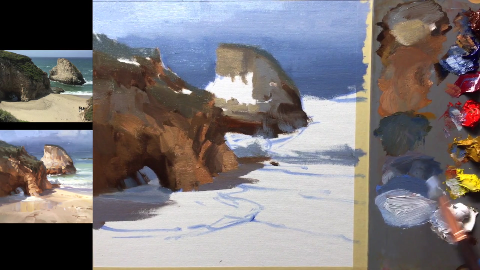 Step 11 — Ocean and Rock Interaction (video frame from the lesson)
