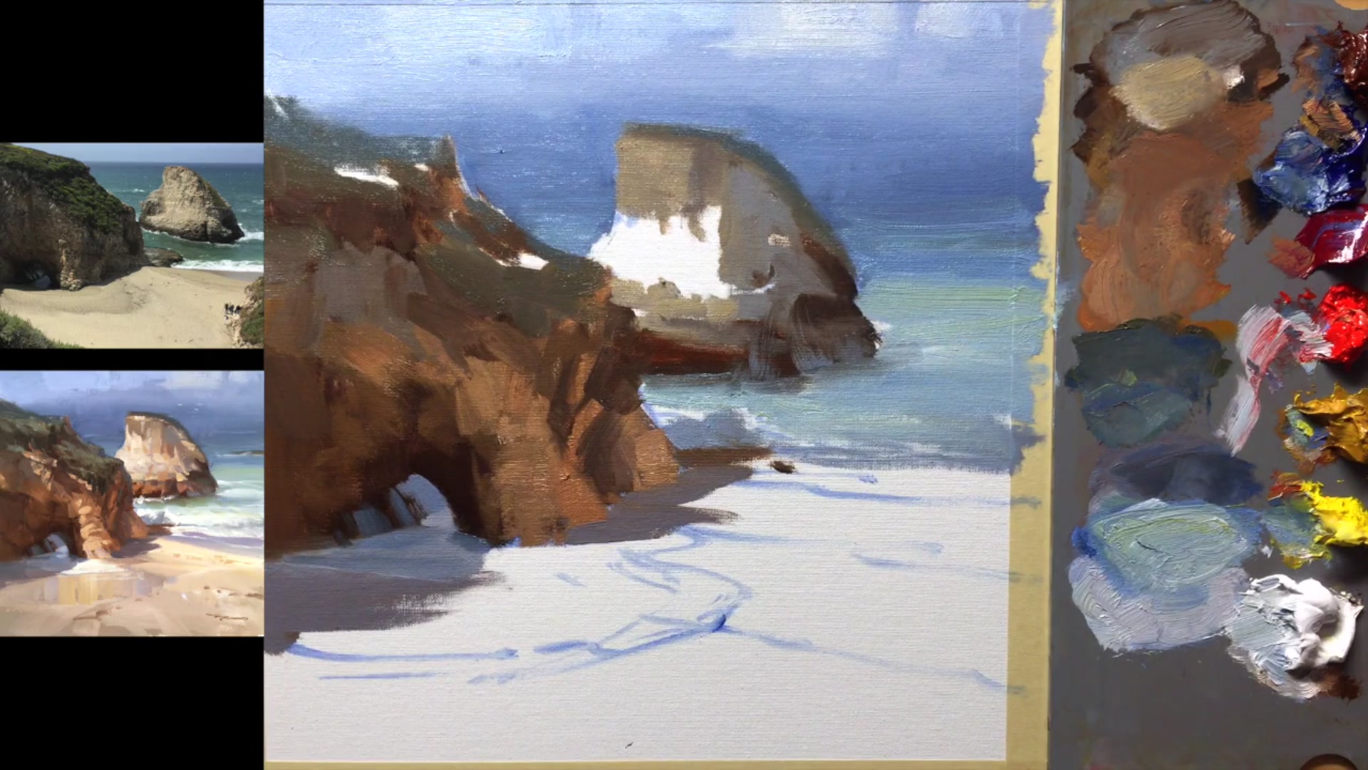 Step 12 — Light on Shark Fin (video frame from the lesson)
