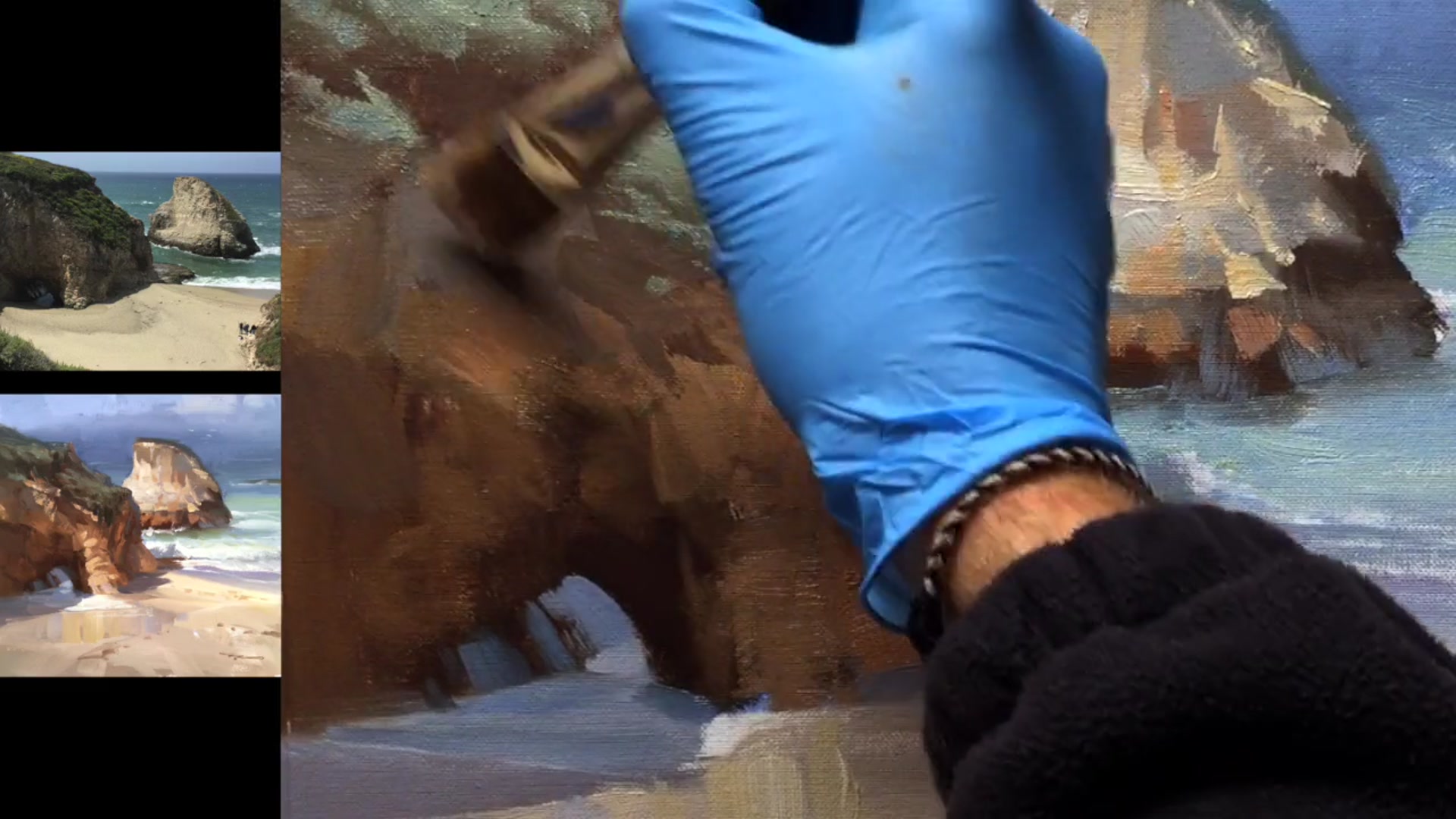Step 15 — Foam and Splash Details (video frame from the lesson)