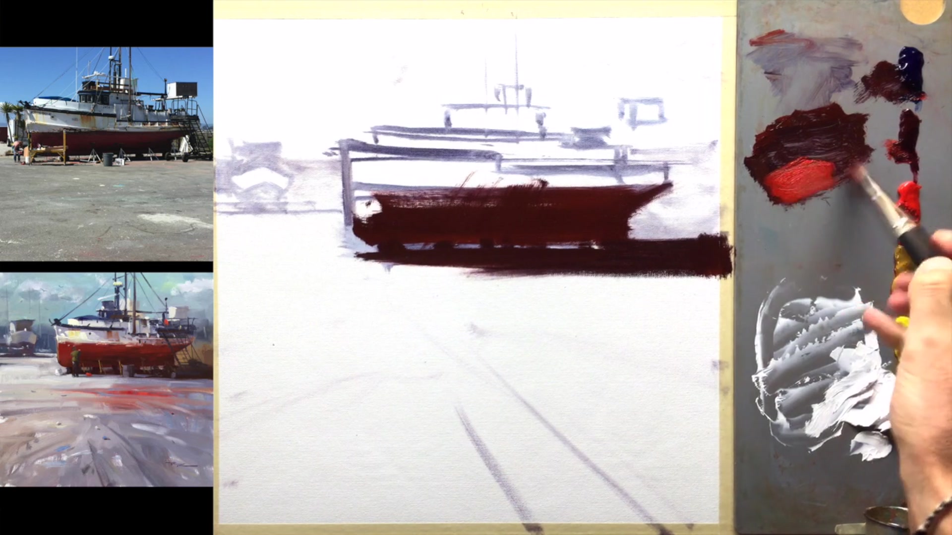 Step 4 — Adding Reflected Light (video frame from the lesson)
