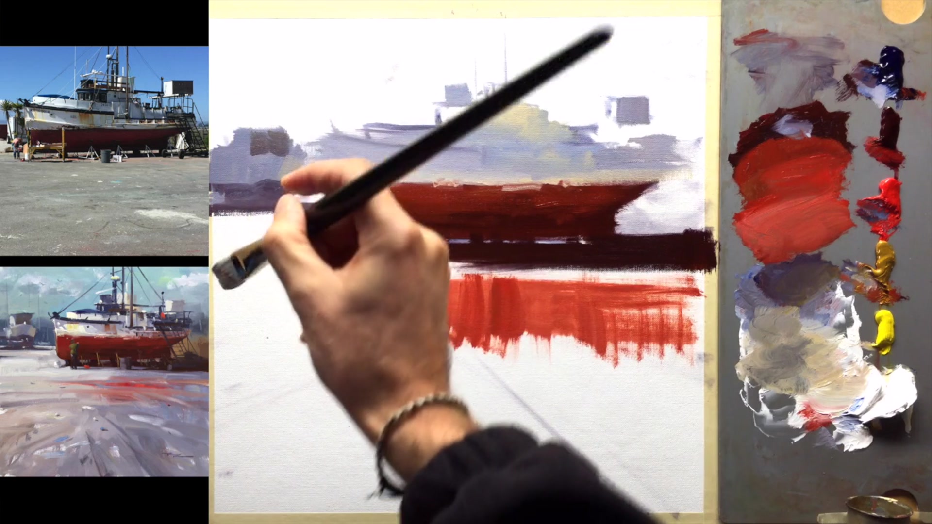 Step 6 — Softening Edges and Background (video frame from the lesson)