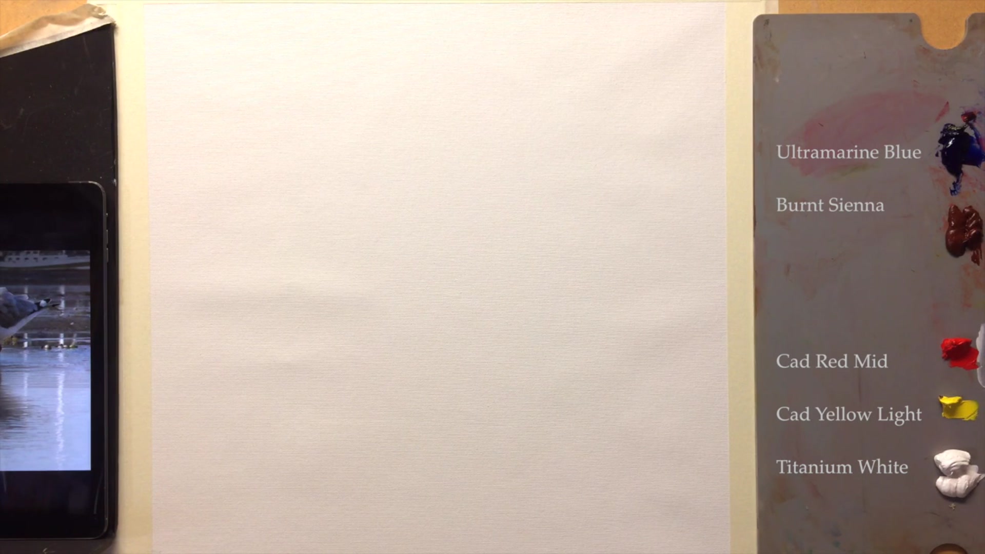 Step 2 — Palette and Color Mixing (video frame from the lesson)