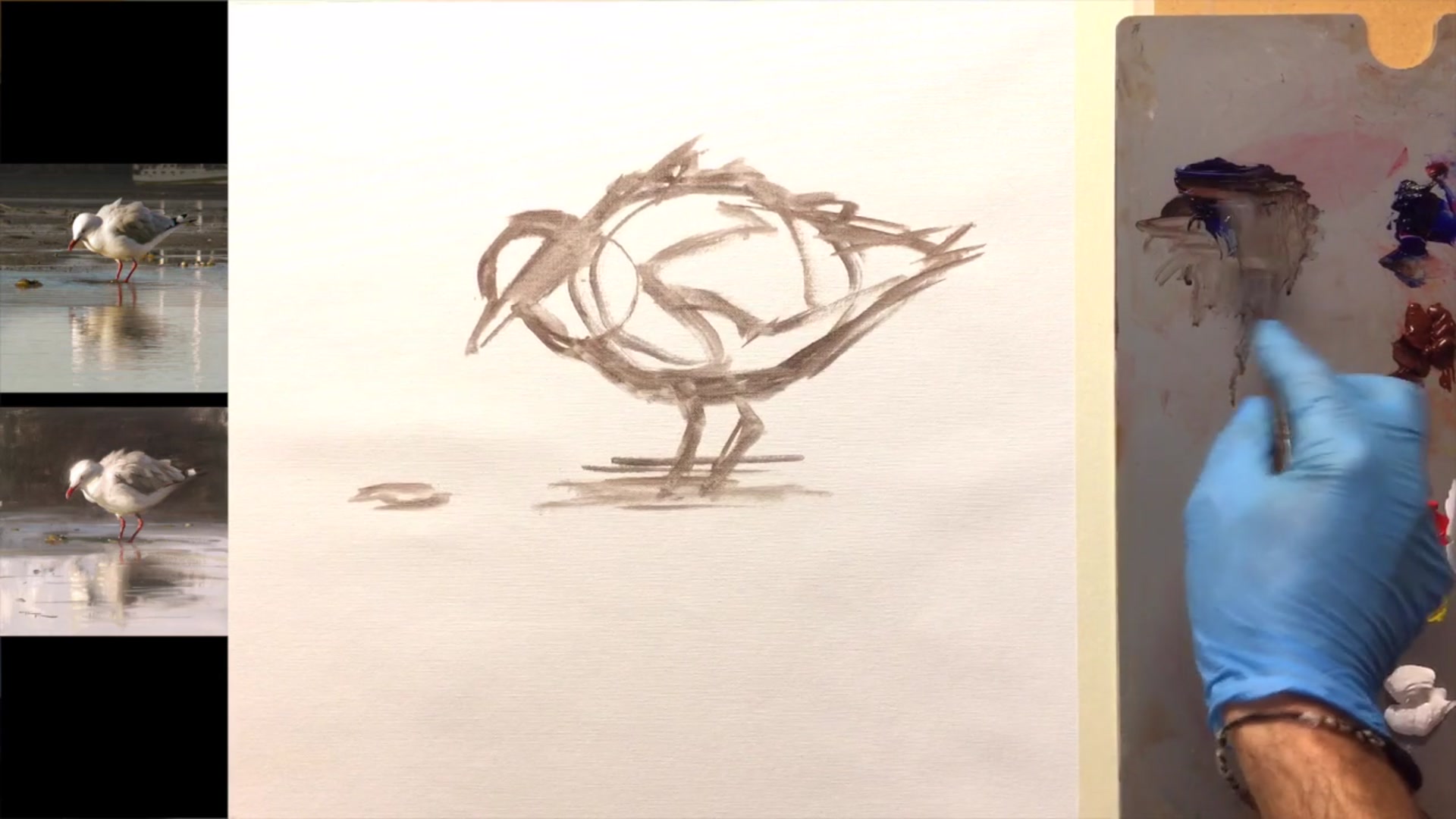 Step 5 — Mixing Neutral Values (video frame from the lesson)