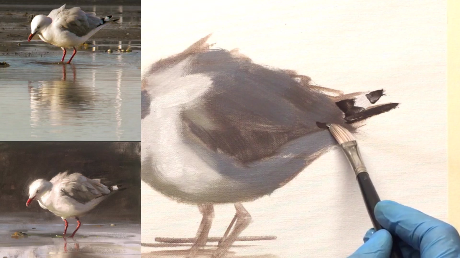 Step 9 — Painting the Background (video frame from the lesson)