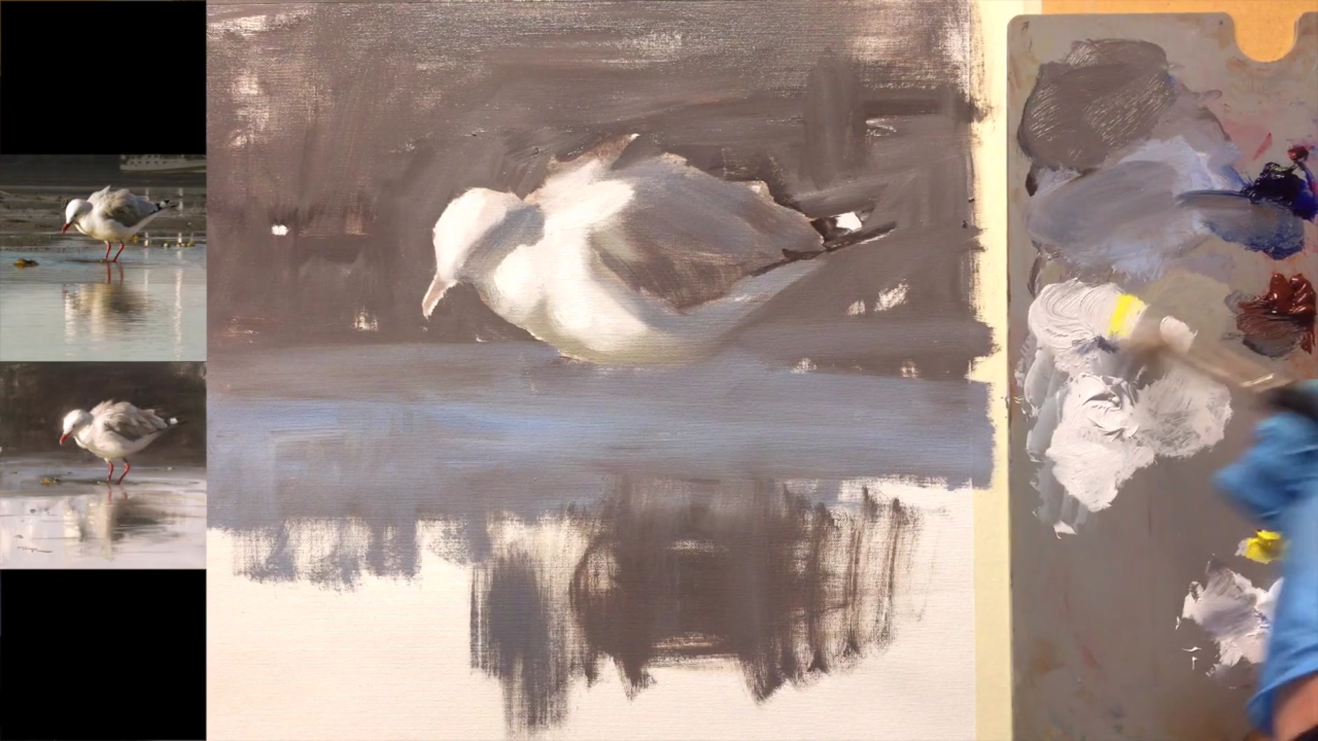 Step 12 — Adding Water Details (video frame from the lesson)