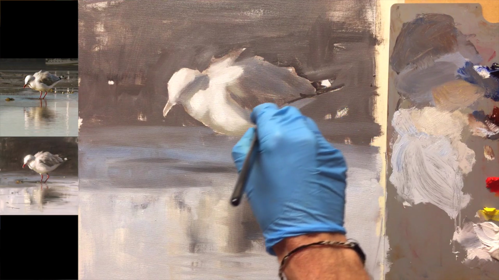 Step 14 — Detailing Feathers (video frame from the lesson)