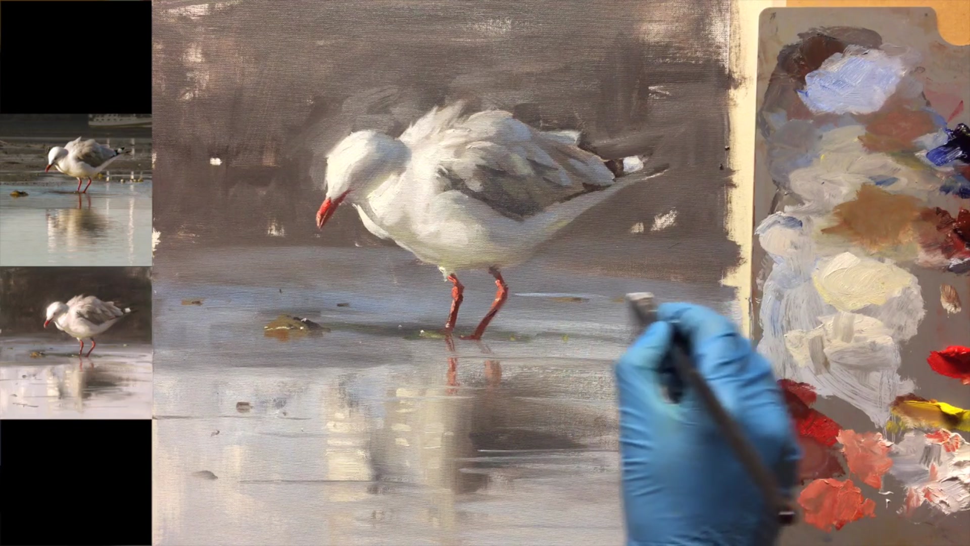 Step 22 — Painting the Eye (video frame from the lesson)