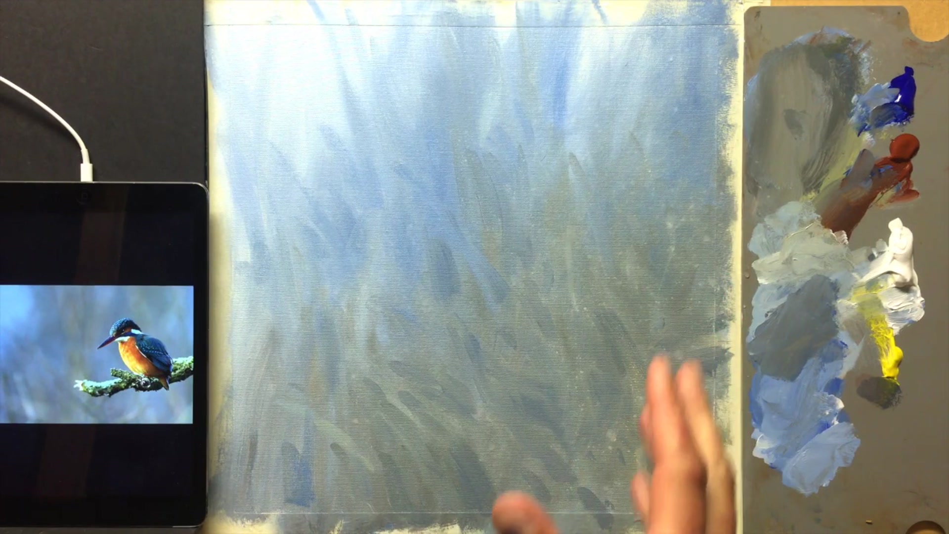 Step 1 — Background redo (video frame from the lesson)