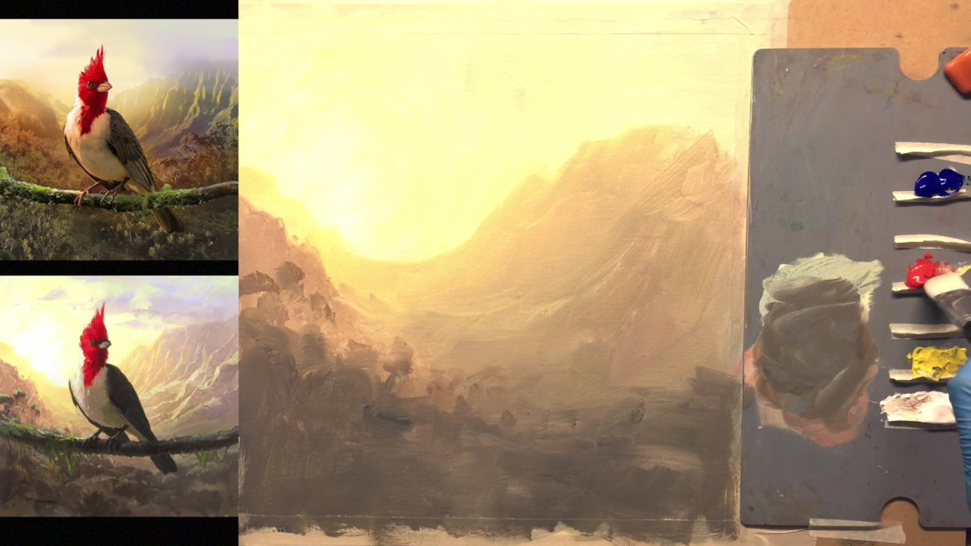 Step 5 — Adding clouds (video frame from the lesson)