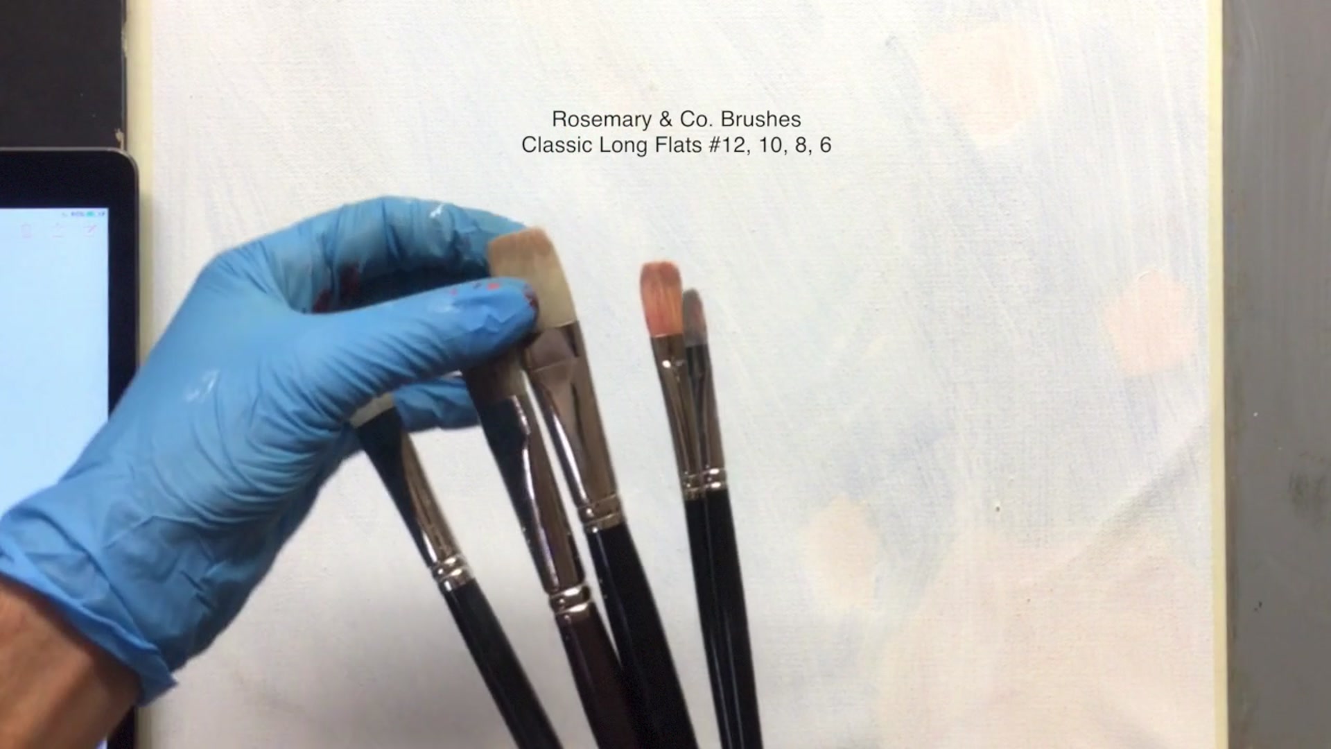 Step 3 — Brush selection (video frame from the lesson)