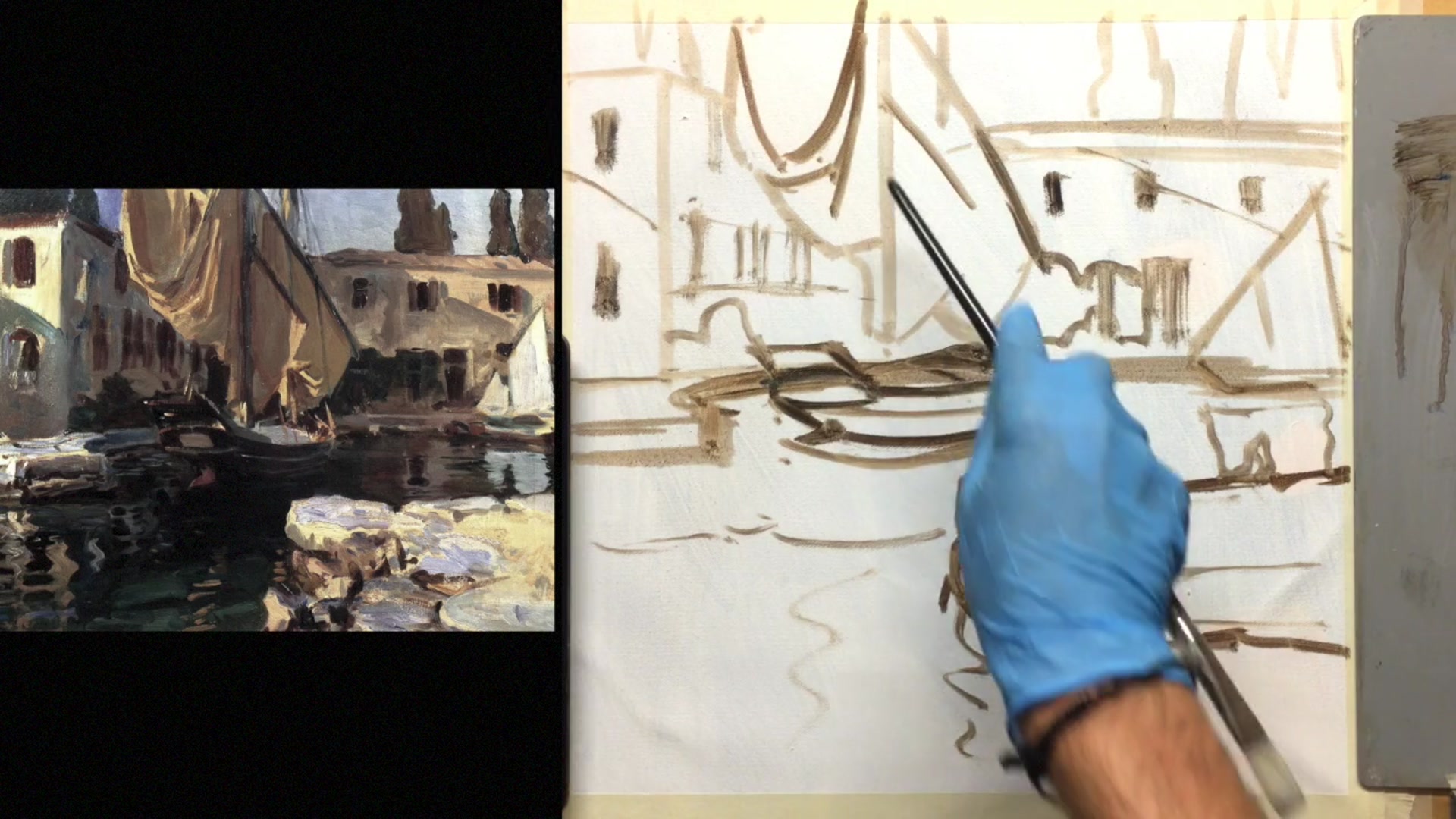 Step 11 — Starting with the sail (video frame from the lesson)