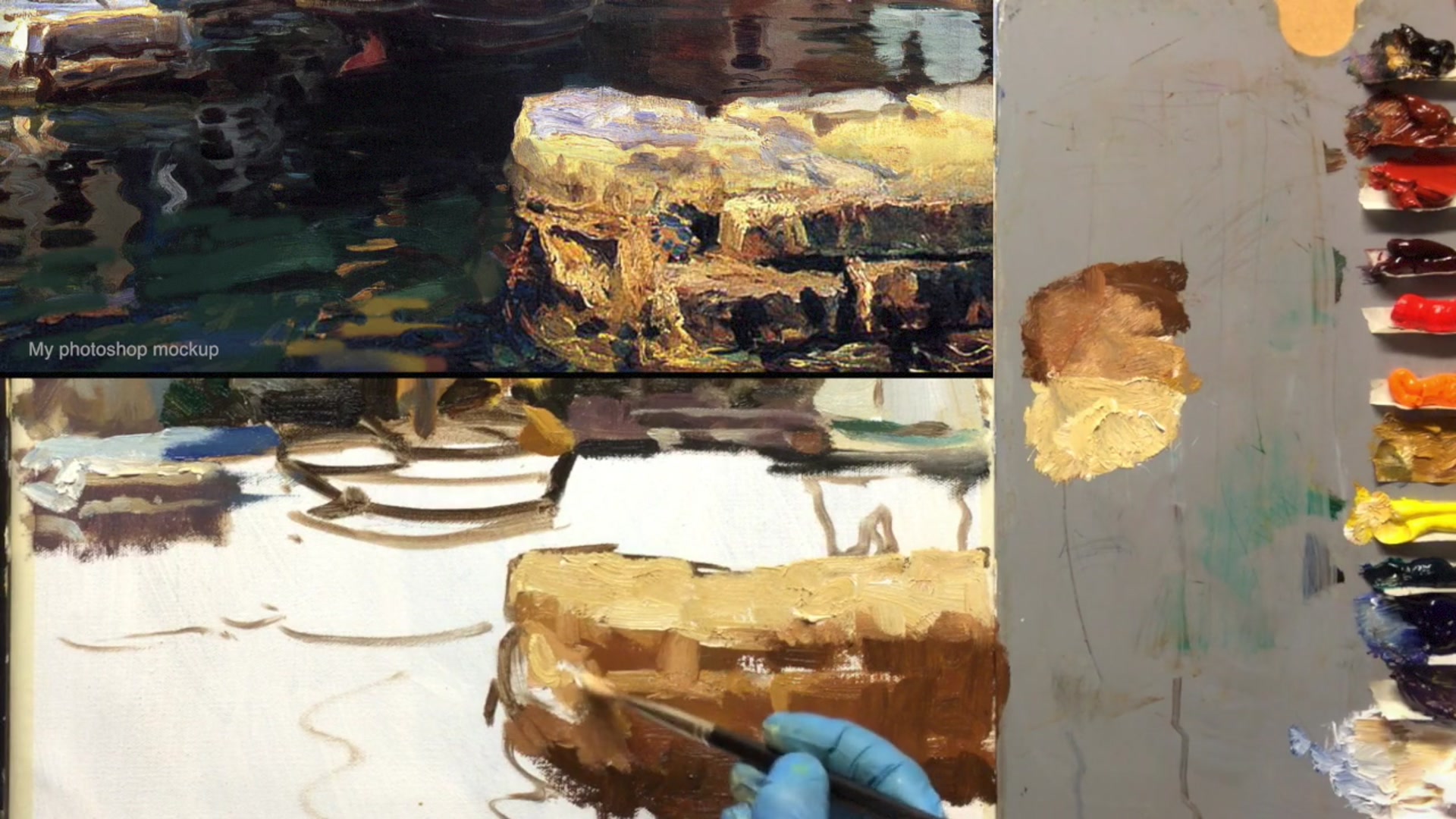 Step 21 — Color variation and using black (video frame from the lesson)