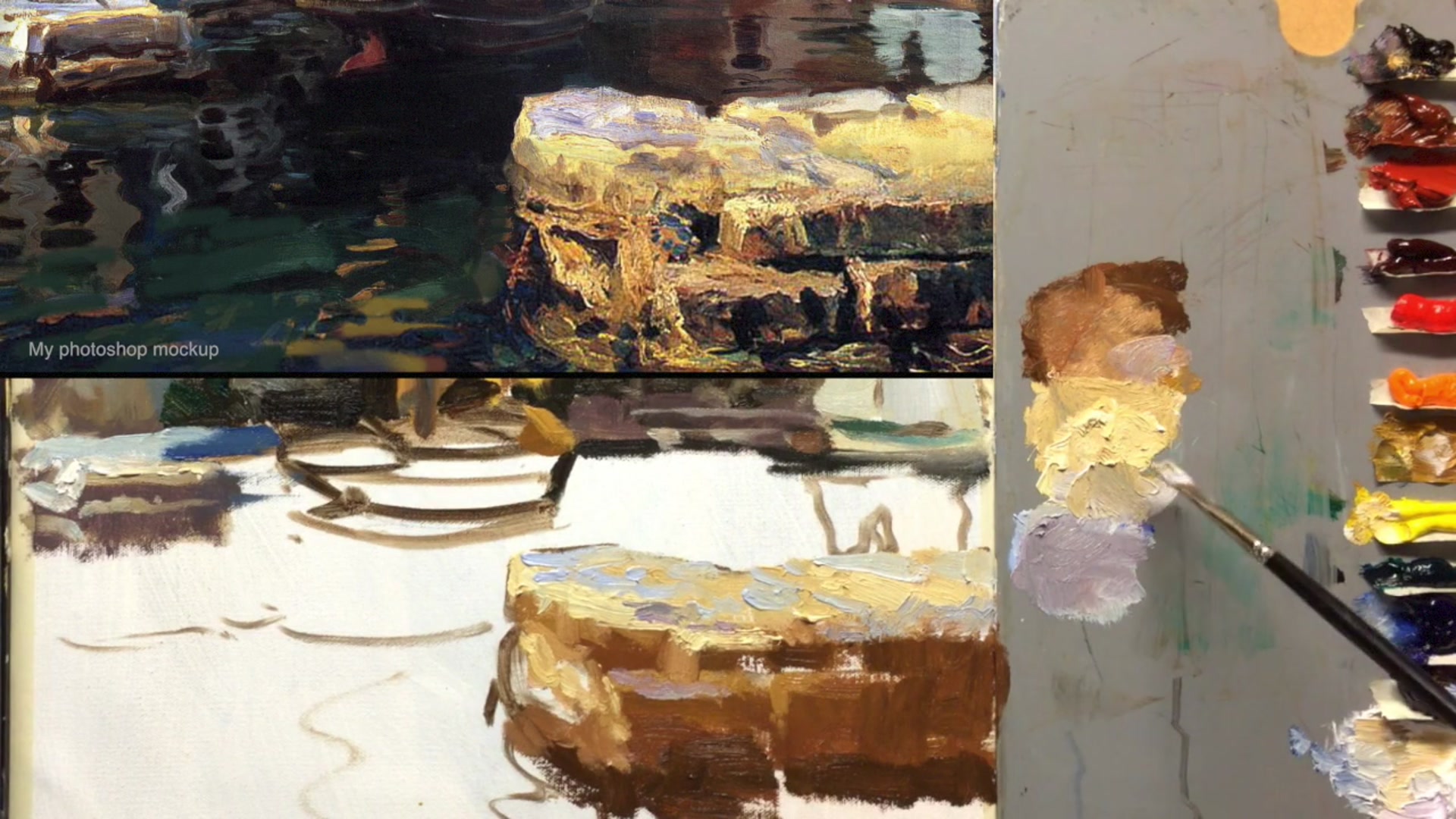 Step 22 — Painting the boat and transitions (video frame from the lesson)