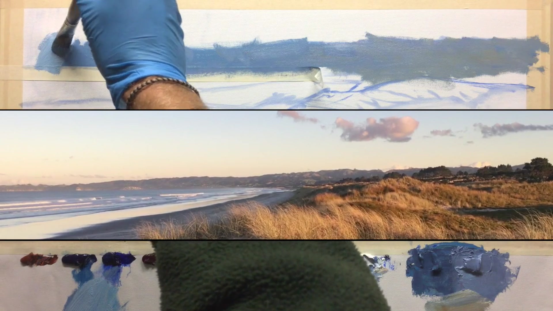 Step 8 — Painting the Hills (video frame from the lesson)