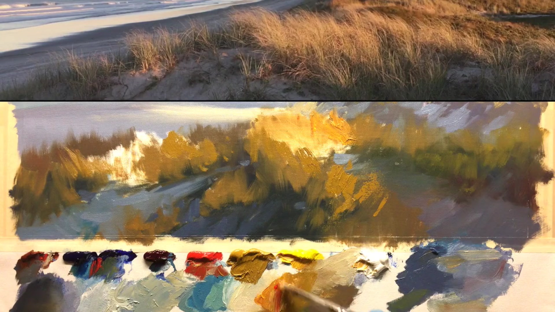 Step 18 — Adding Light to the Sand (video frame from the lesson)