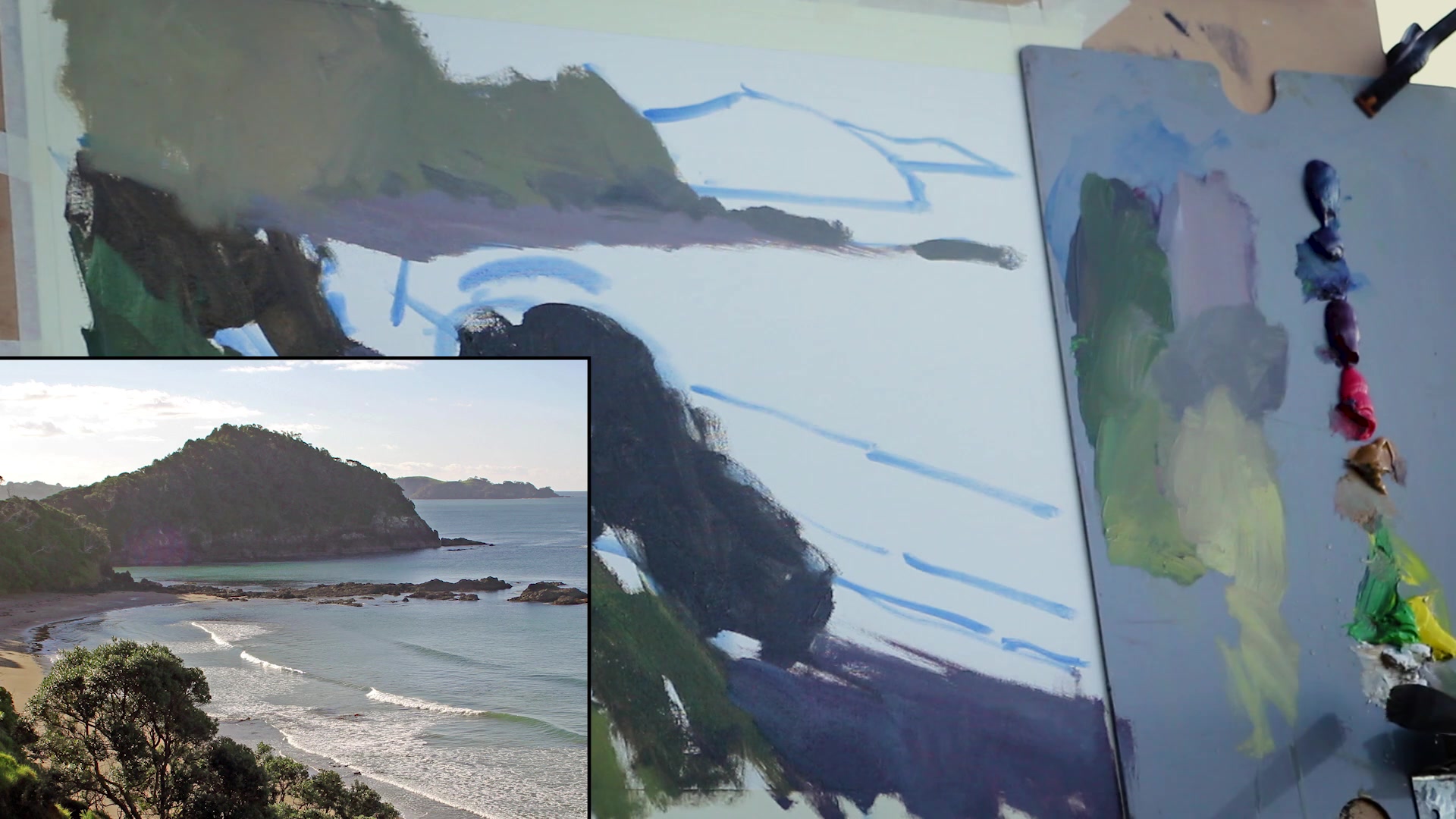 Step 7 — Completing the darks (video frame from the lesson)