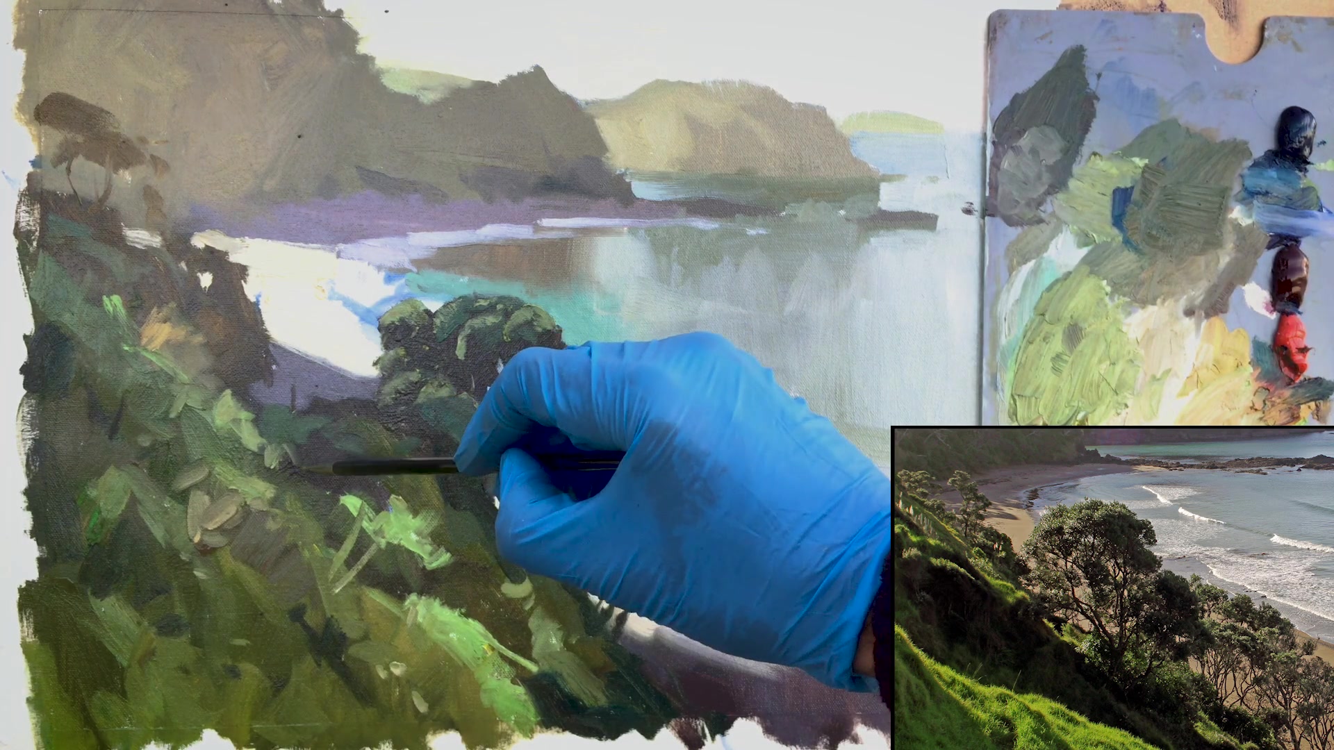 Step 13 — Adding blossoms and final details (video frame from the lesson)